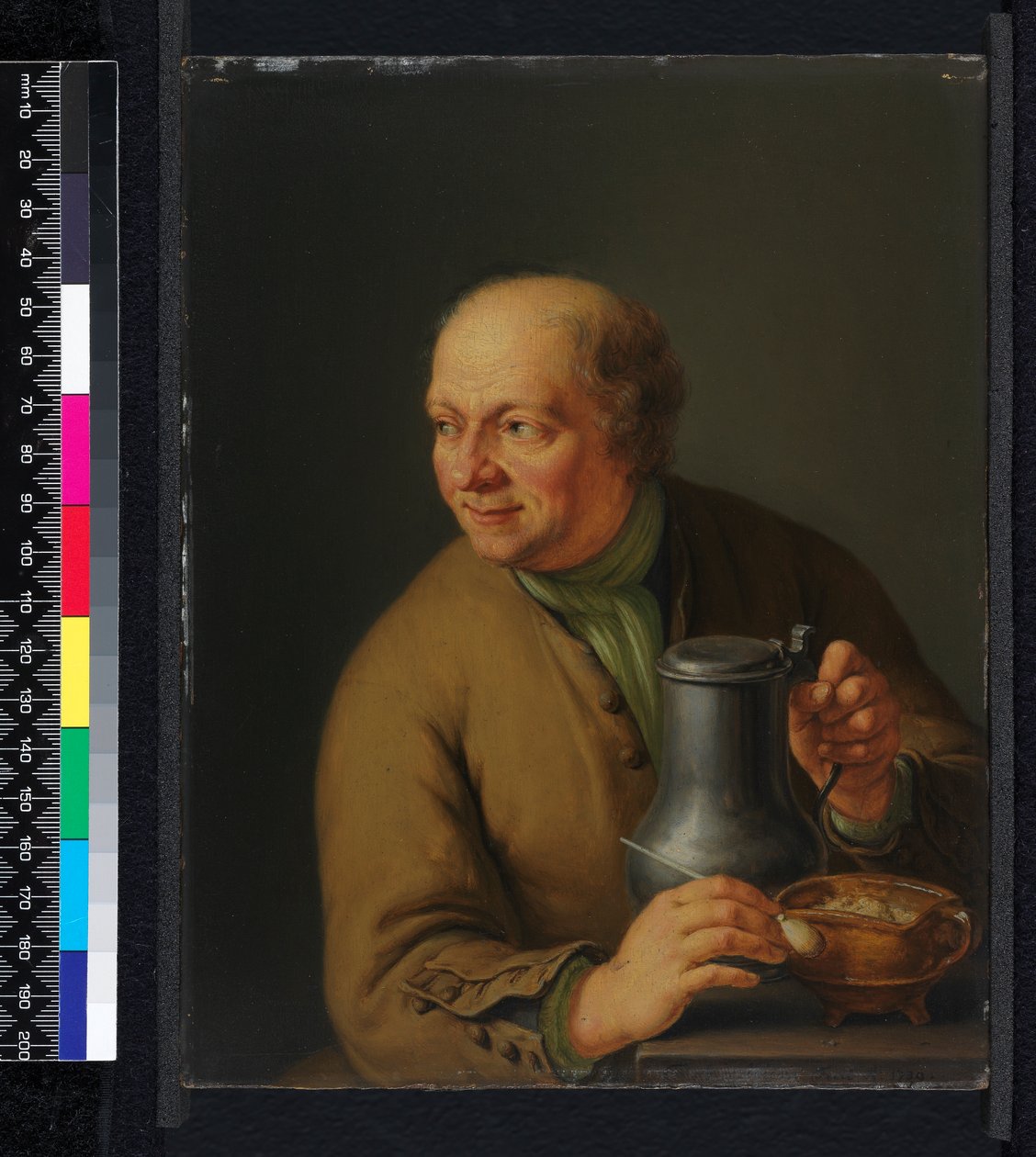 Mand med en tankard, 1739 af Frans van Mieris