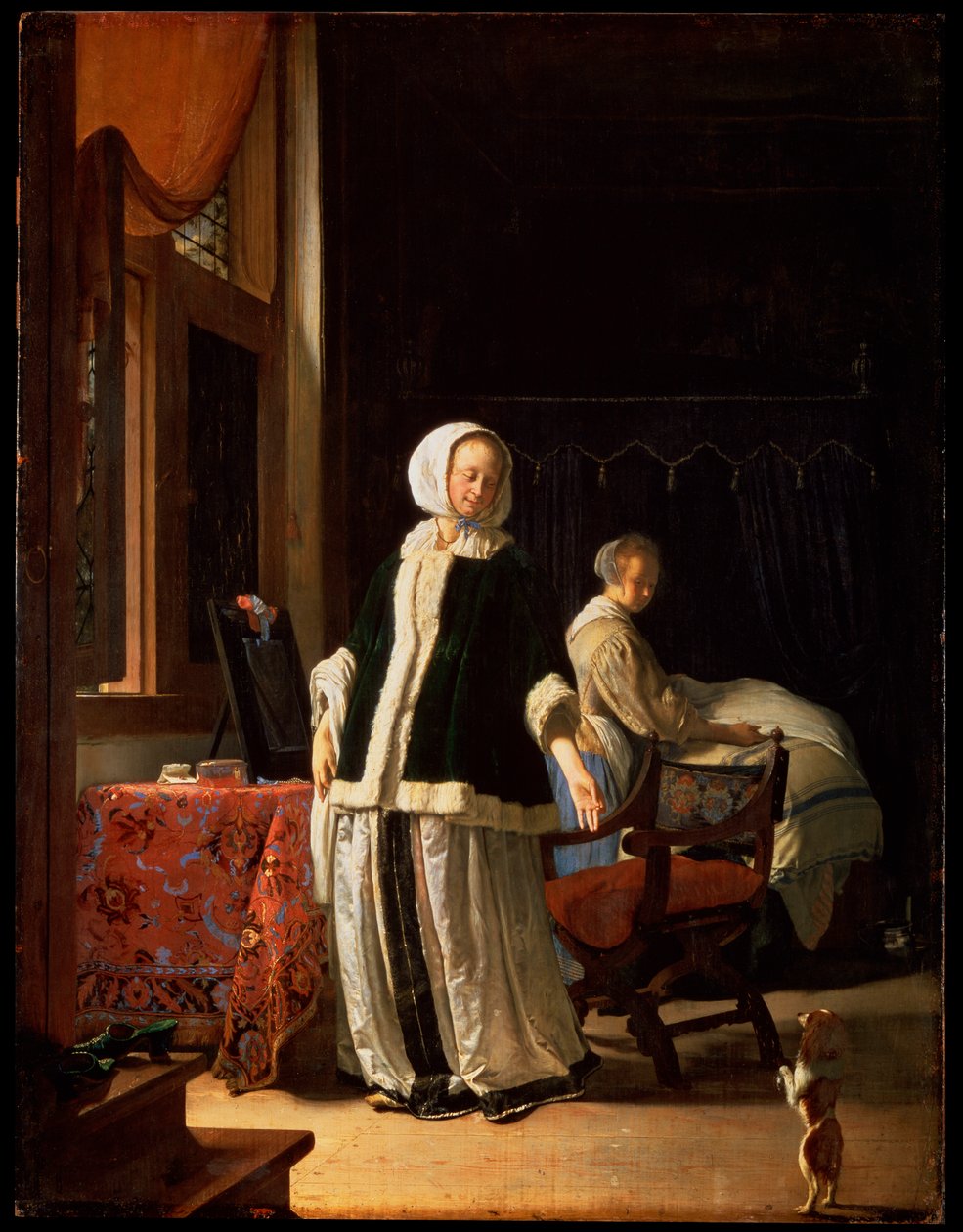 En ung dames morgen, c1660 af Frans van Mieris