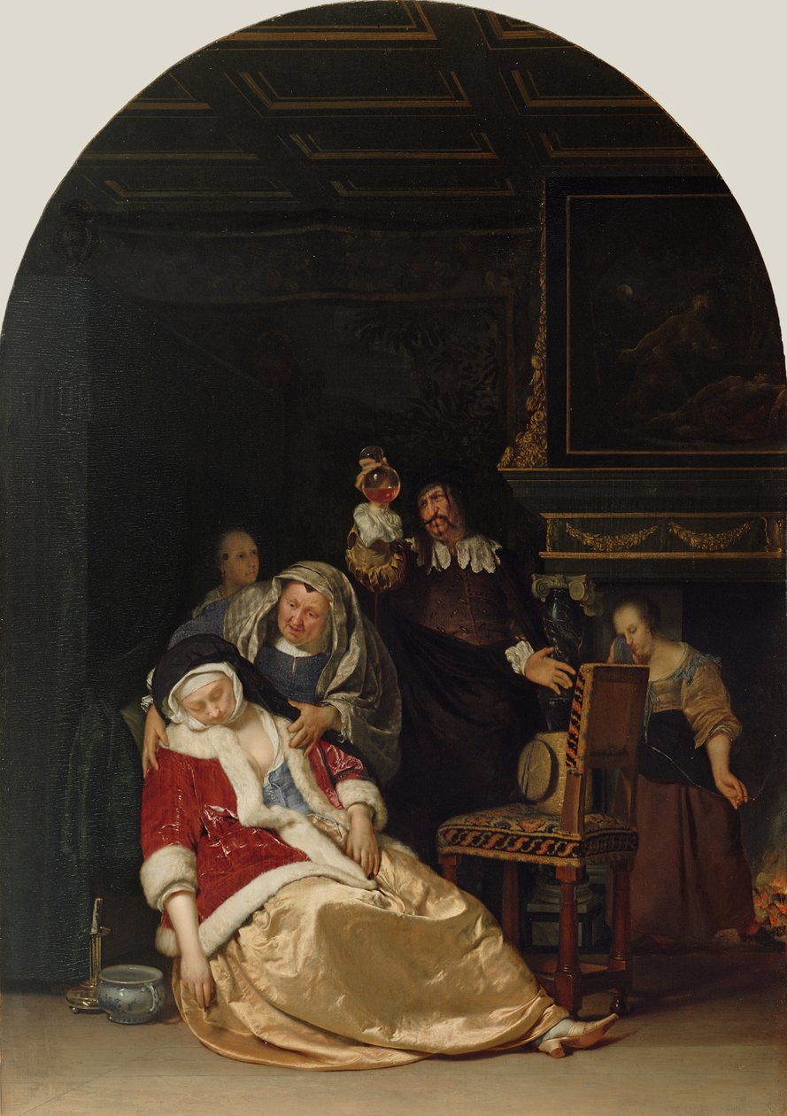 Lægernes besøg, 1667 af Frans van Mieris