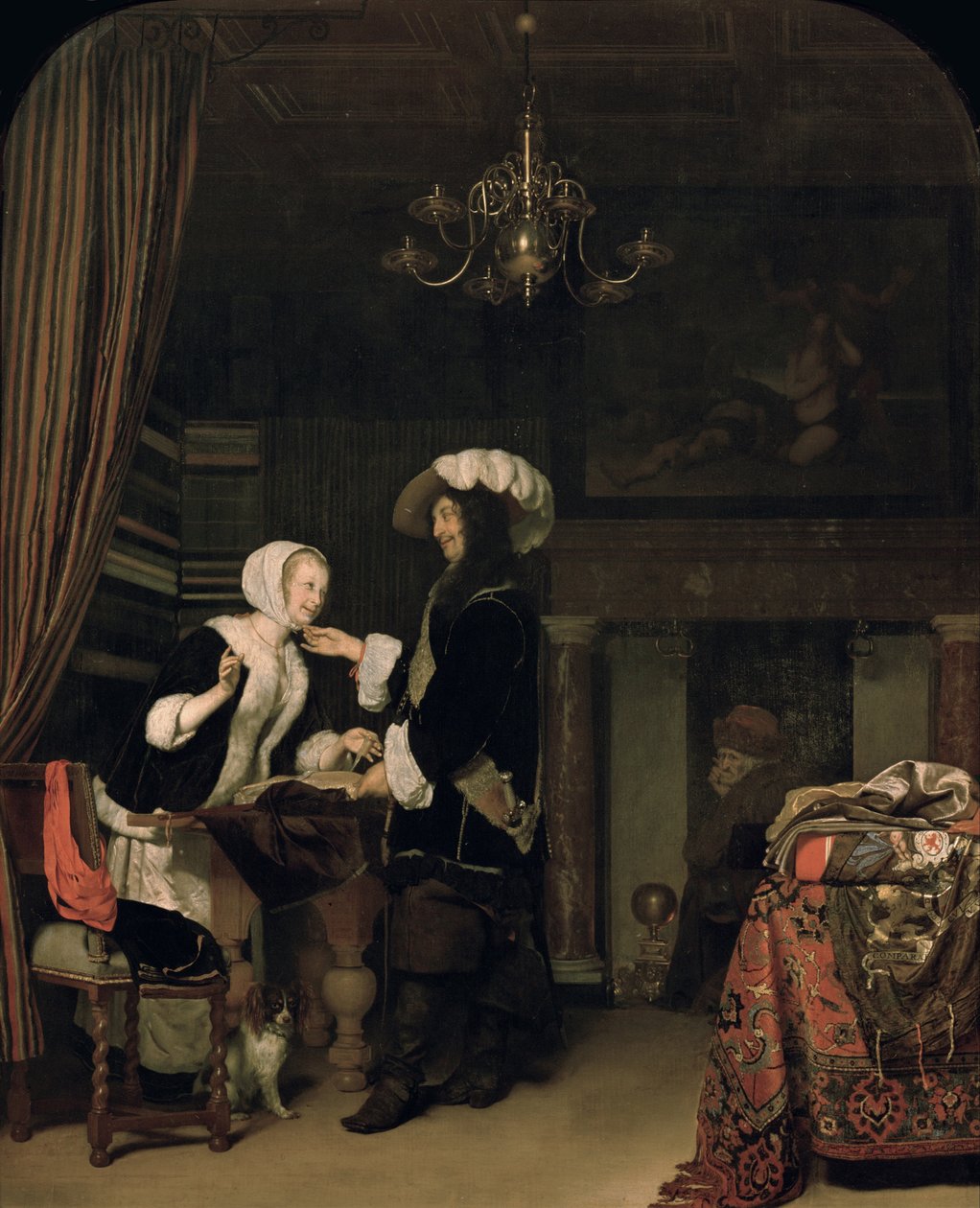 Kavaler i butikken, 1660 af Frans van Mieris the Elder