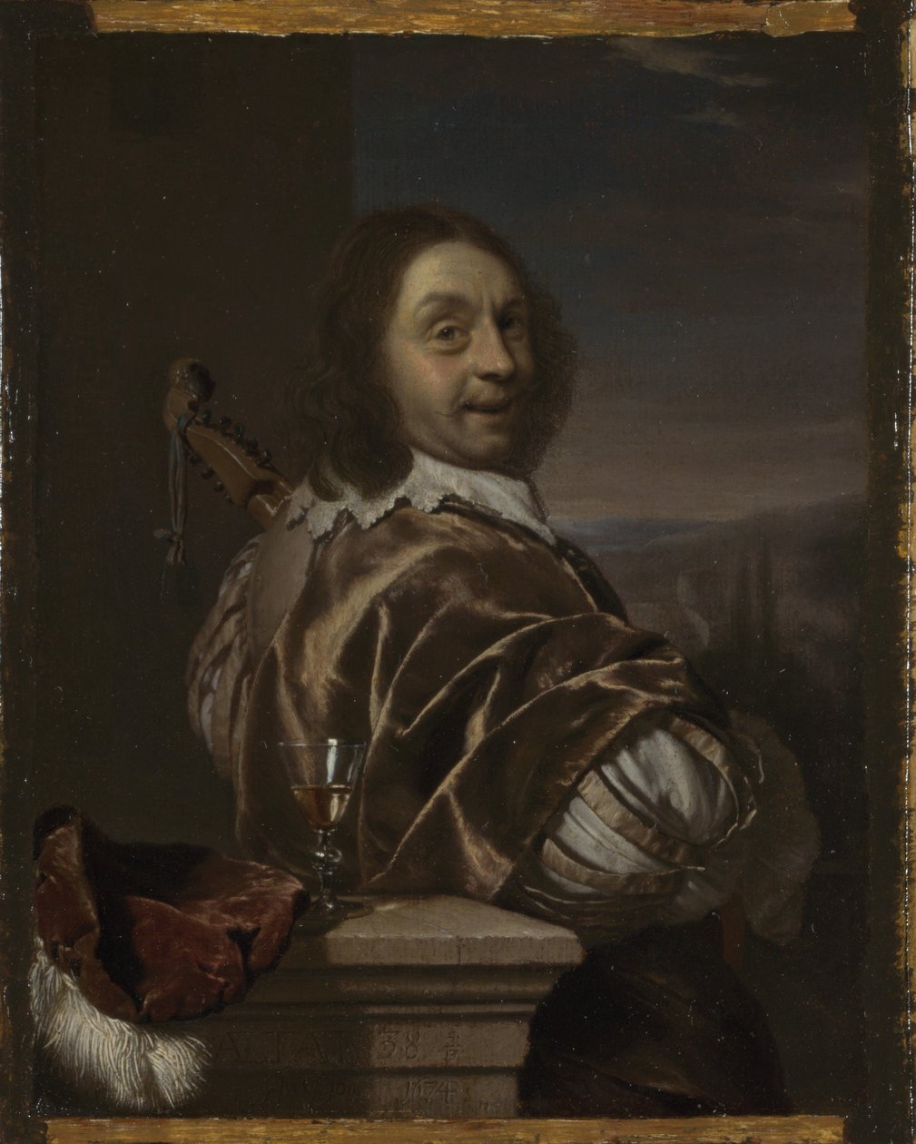 Selvportræt med en cittern, 1674 af Frans van Mieris the Elder