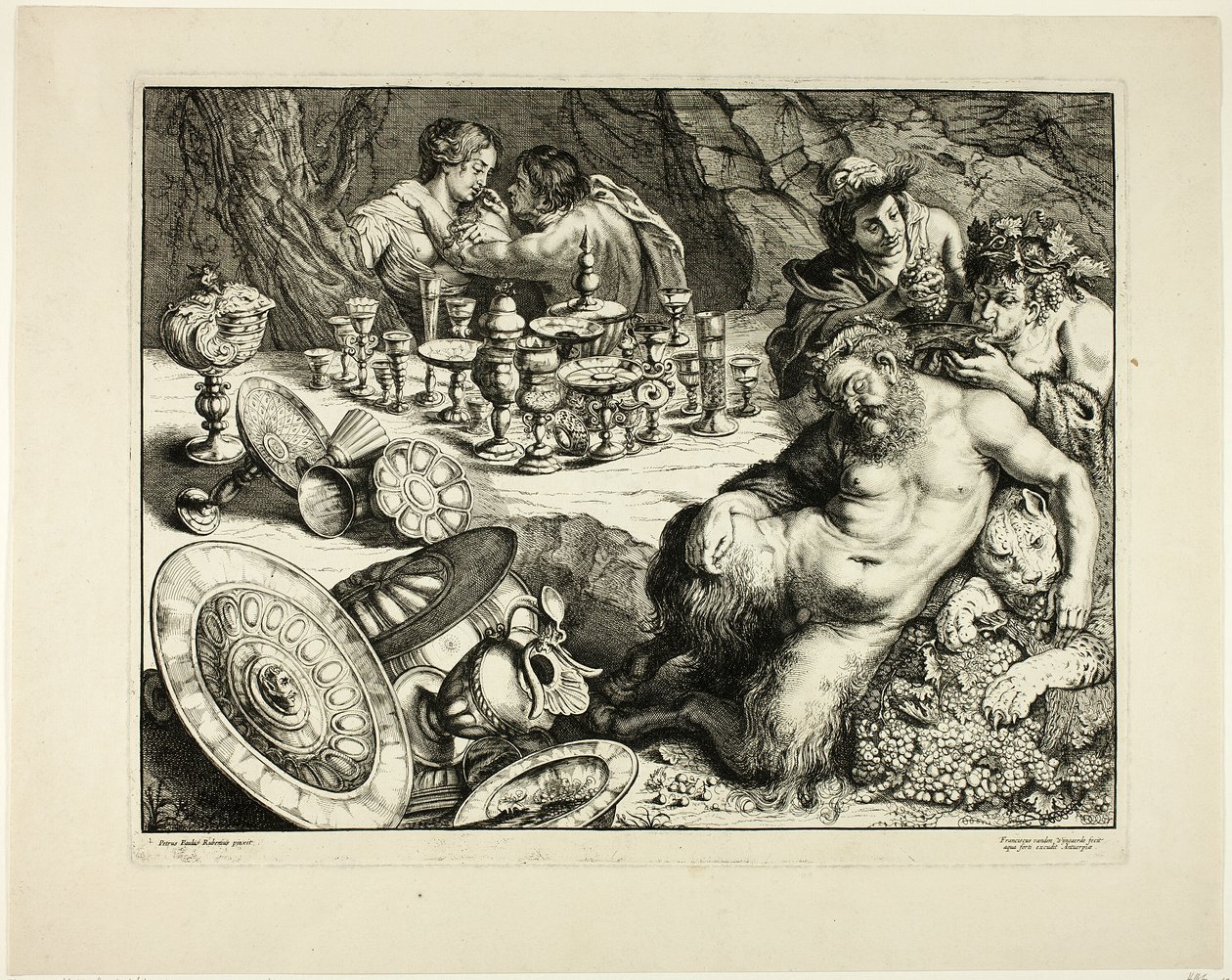 Bacchus og Drunken Silenus — Drømmen om Silenus af Frans van den Wyngaerde