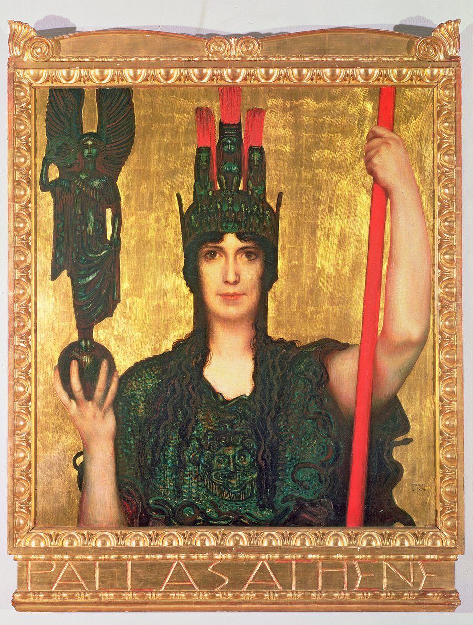Pallas Athena, 1898 (panel) af Franz von Stuck