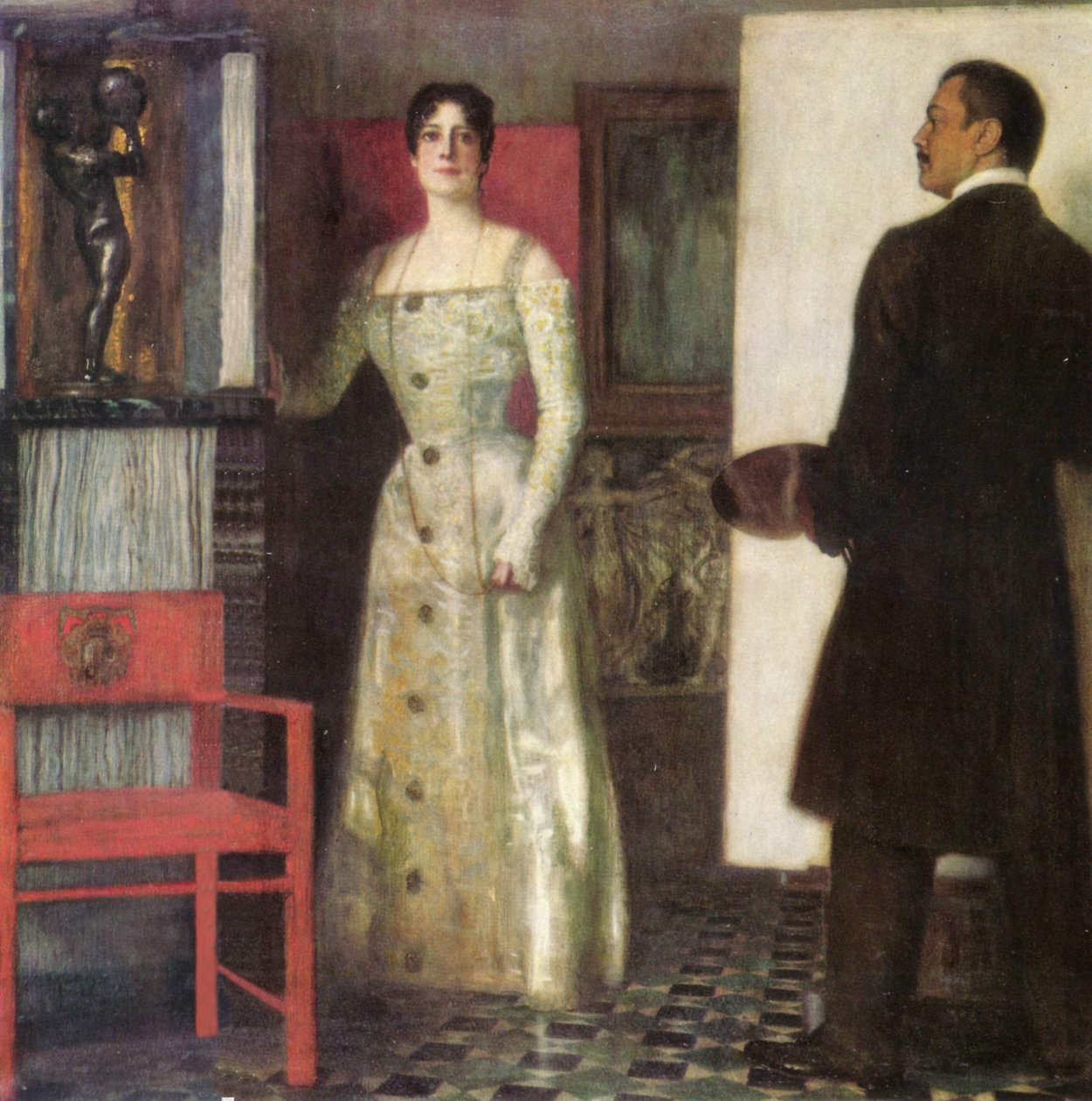 Selvportræt af maleren og hans kone i studiet af Franz von Stuck