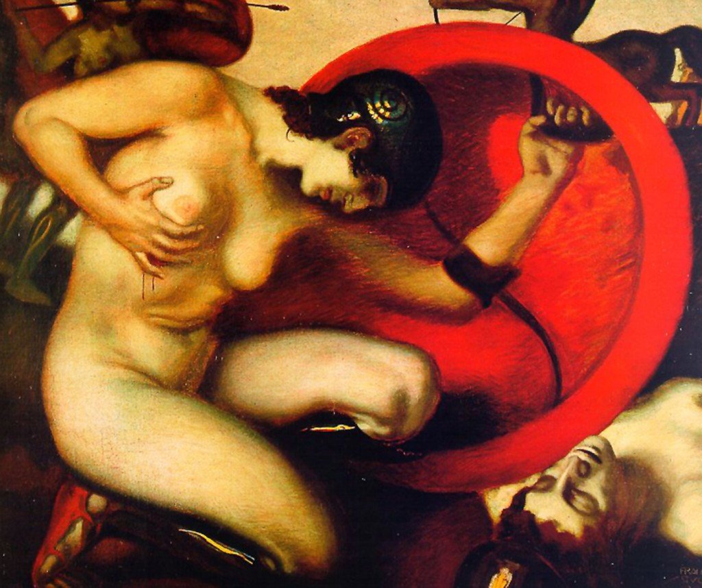 Såret Amazonas af Franz von Stuck