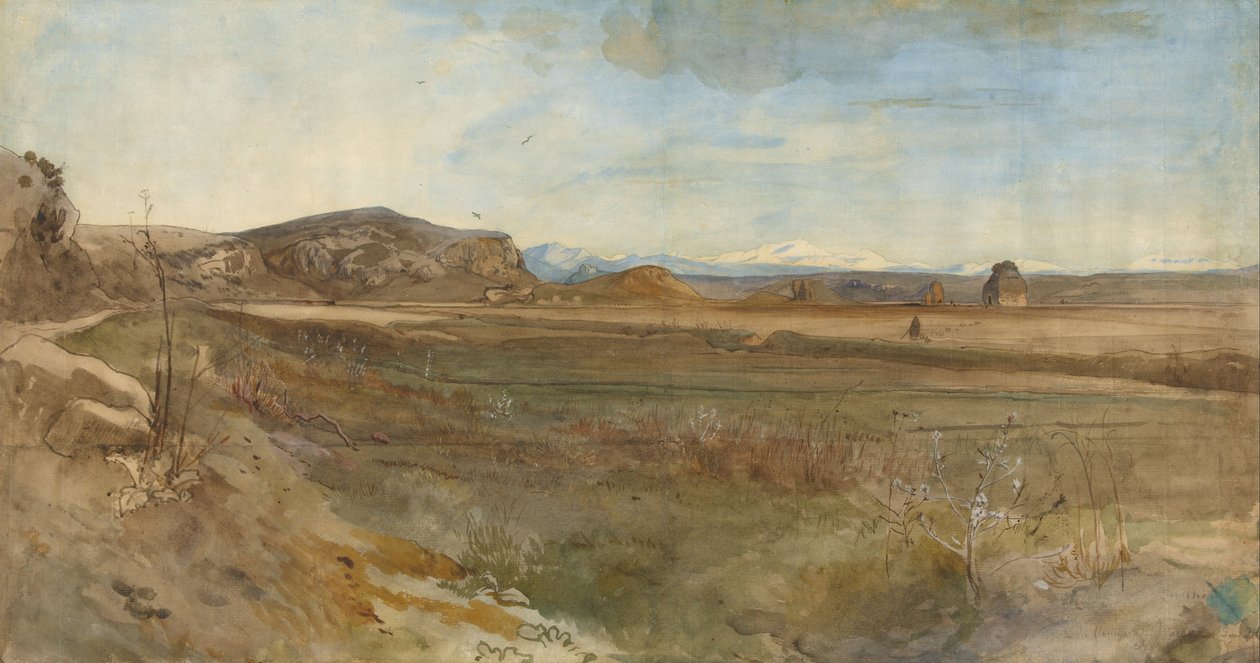 Campagna Landskab på Via Flaminia af Franz Albert Venus