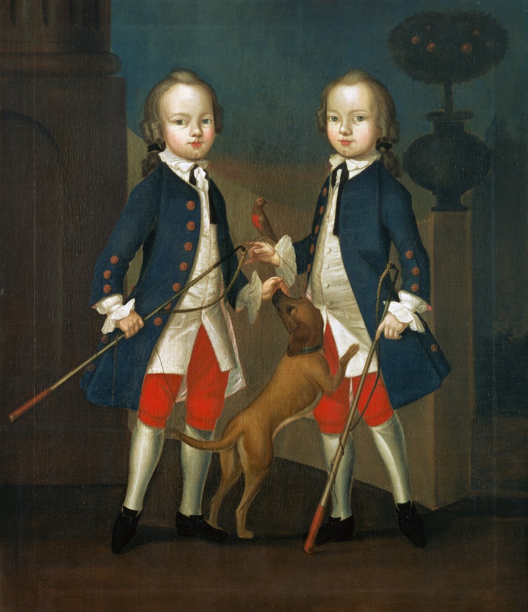Gosnall-tvillingerne: Mester Thomas og Mester John Gosnall af Bentley, ca. 1745 af Franz Cusaude