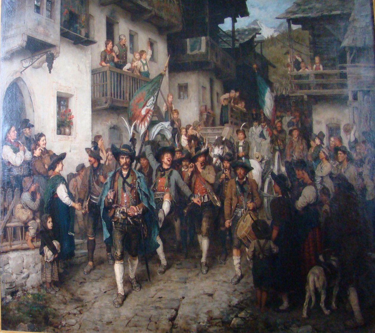 Det tyrolske hjemmeværn vender tilbage fra krigen i 1809. af Franz Defregger