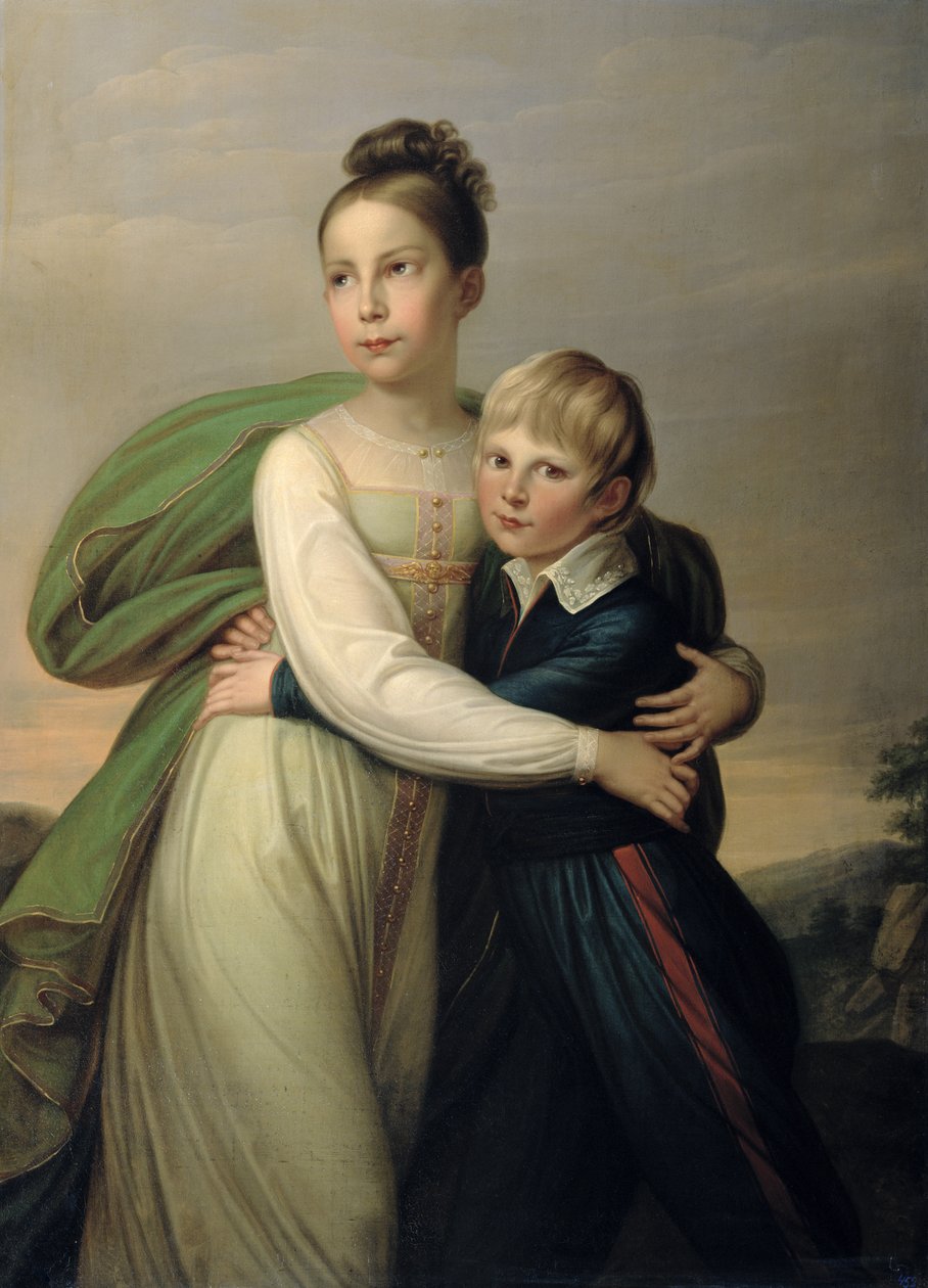 Prins Albrecht og prinsesse Louise, ca. 1817 af Franz Gerhard von Kugelgen