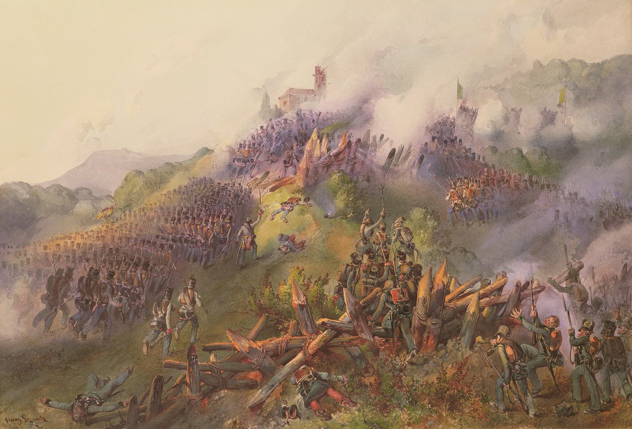 Slaget ved Vicenza: Stormen af Monte Berico, juni 1848 af Franz Gerusch