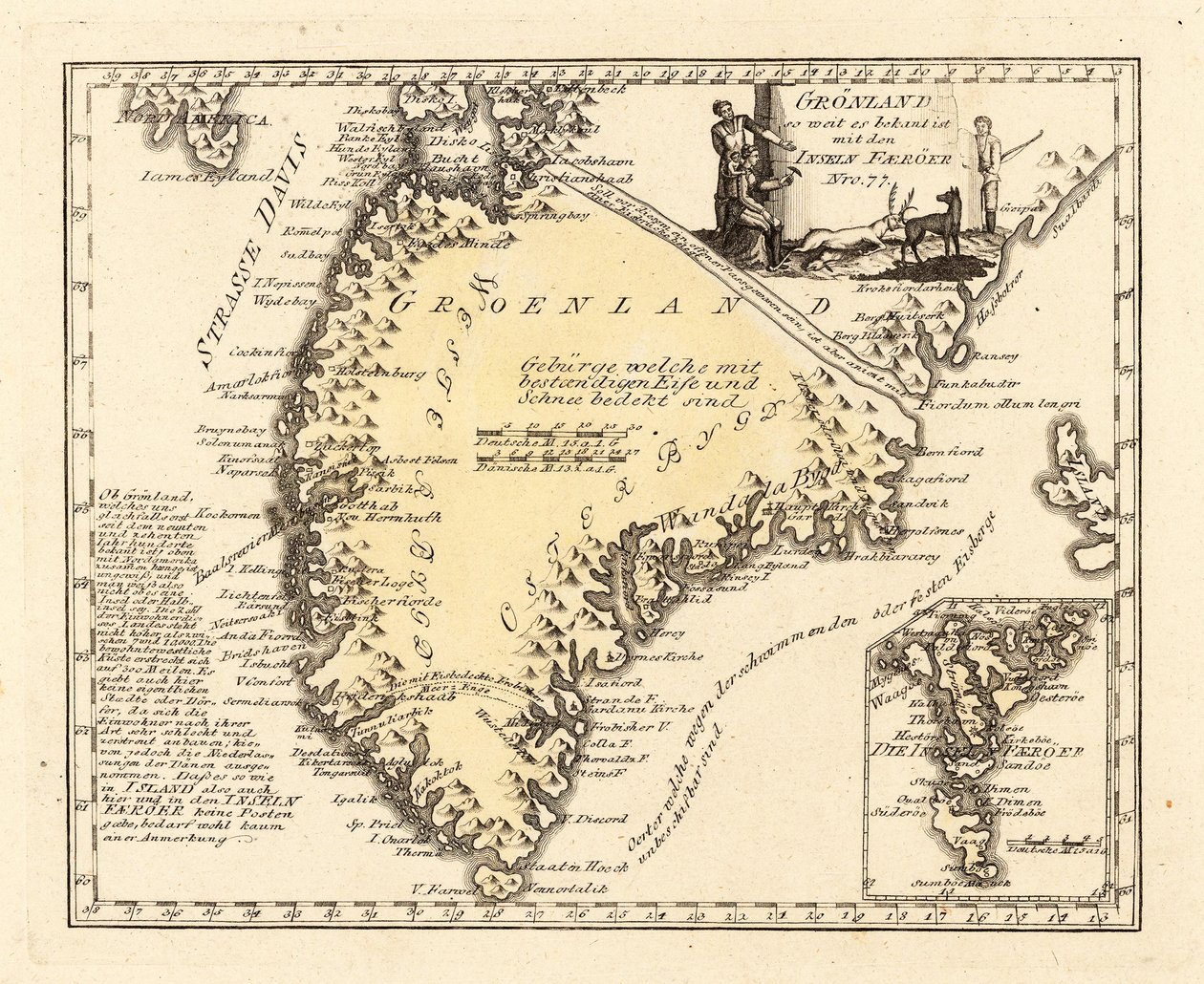 Grønland med Færøerne af Franz Johann Joseph von Reilly