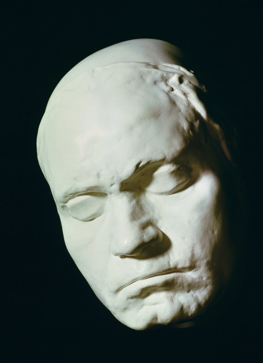Beethovens maske (1770-1827), taget fra livet i en alder af 42, 1812 (gips) af Franz Klein