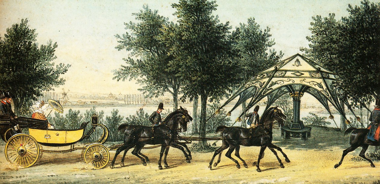 teltet i Klein-Glienicke Park, omkring 1840, Franz Krüger af Franz Krüger