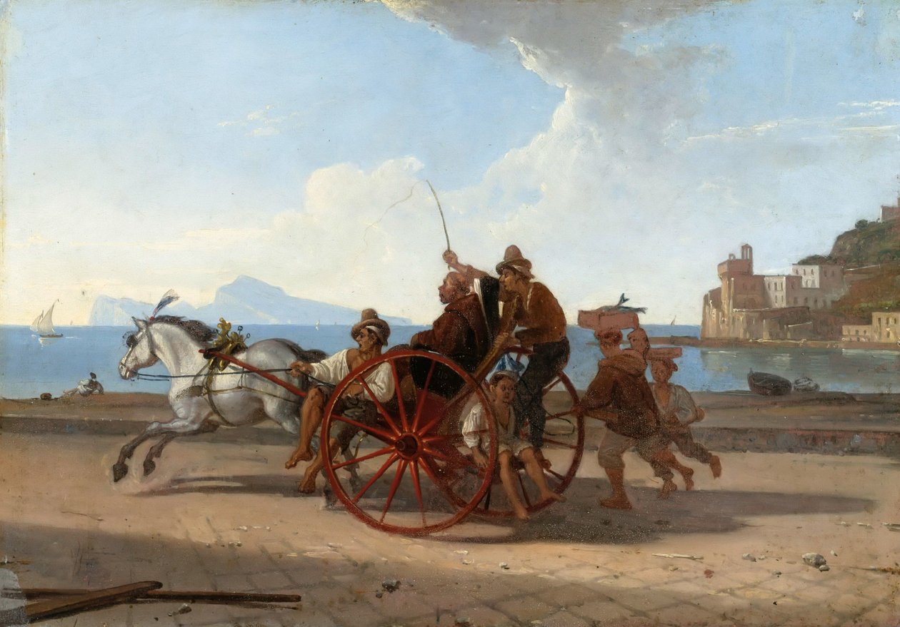 Napolitansk karret med munk af Franz Ludwig Catel