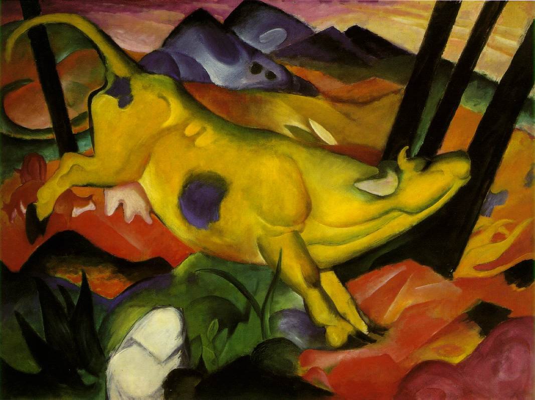 Die gelbe Kuh English: The Yellow Crown af Franz Marc