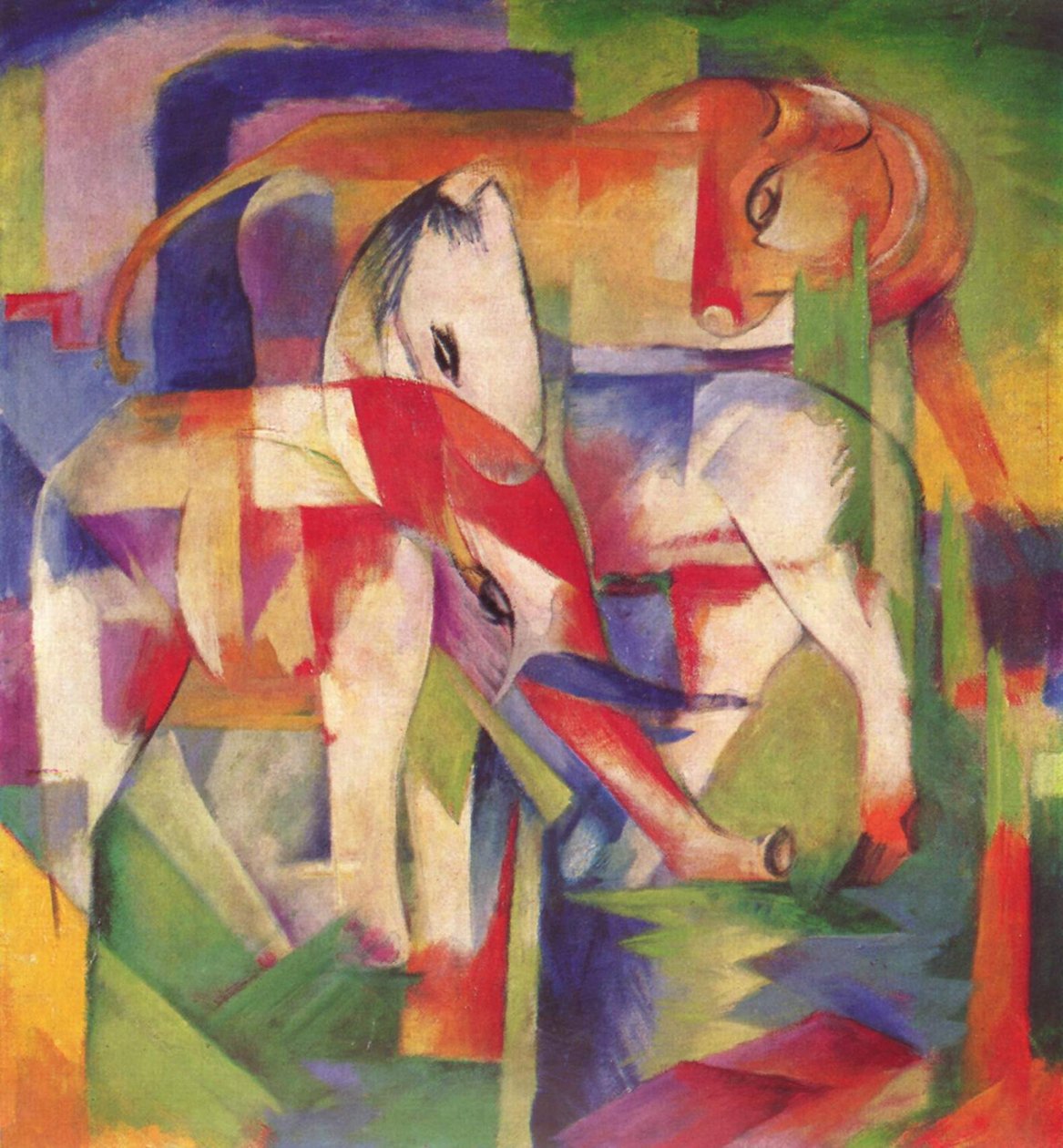  Elefant, hest, kvæg, vinter af Franz Marc
