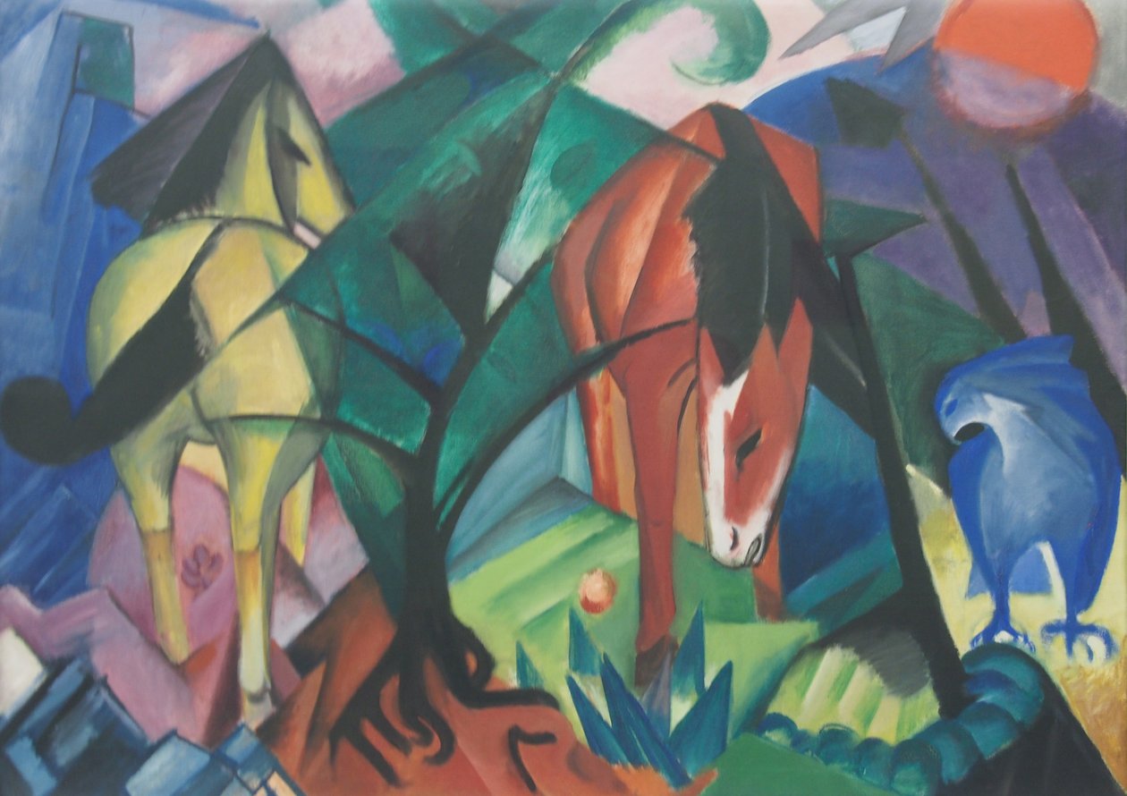  Heste og ørne af Franz Marc