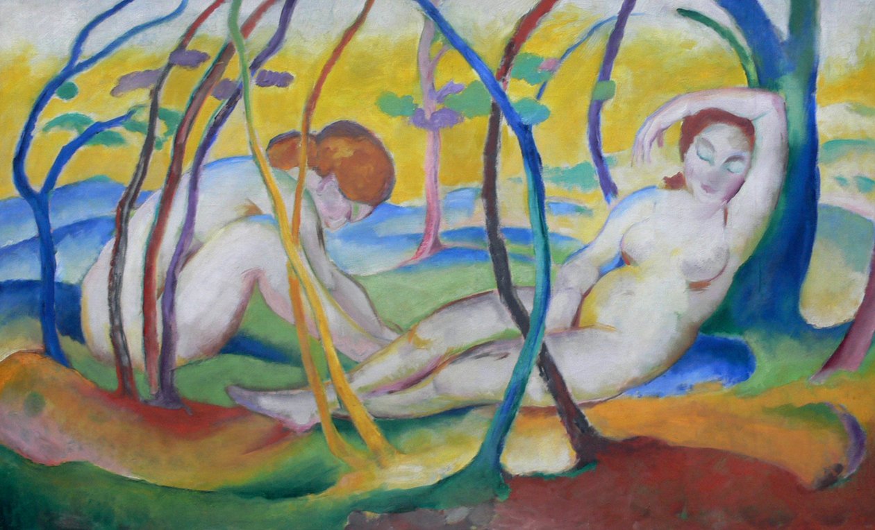 Fil under træer af Franz Marc