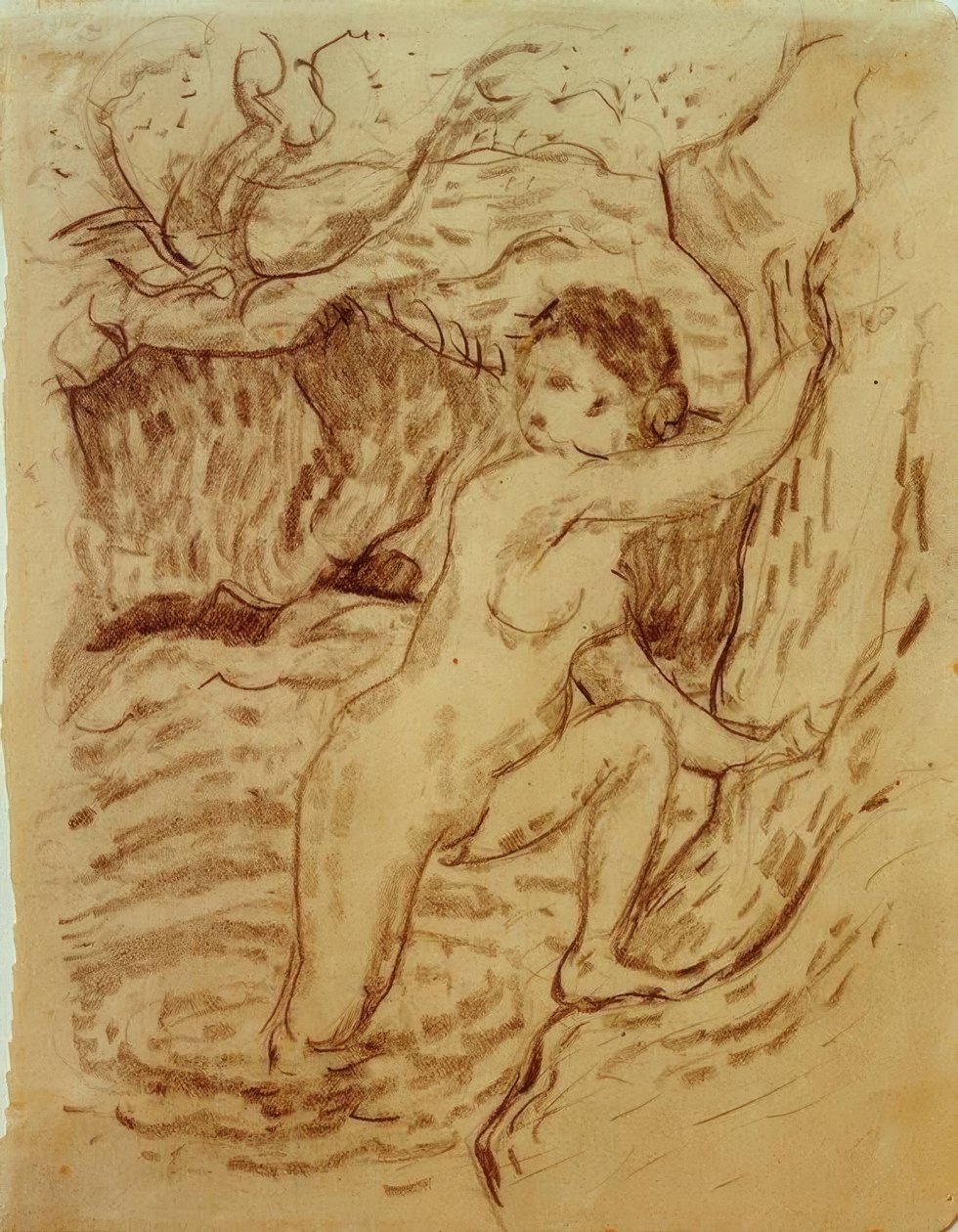 Badende I (pointillistisch) af Franz Marc