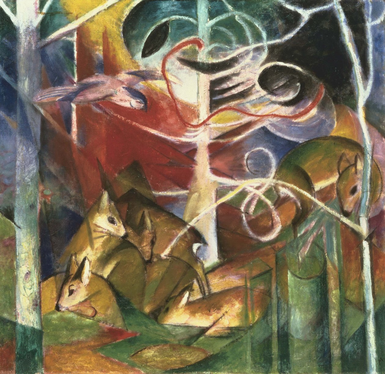 Hjorte i skoven I af Franz Marc