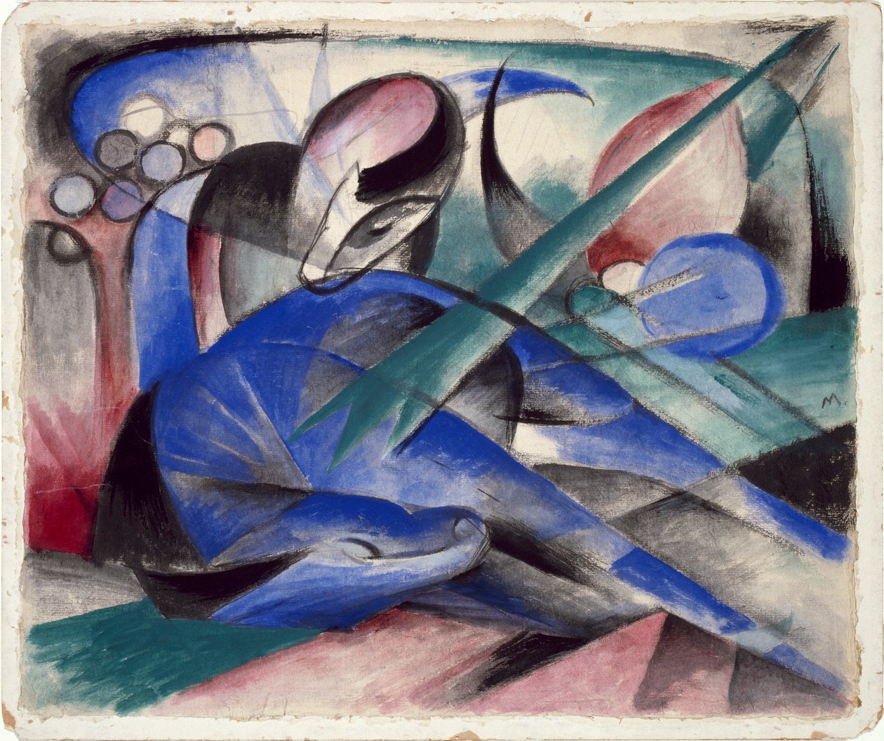 Drømmende hest af Franz Marc