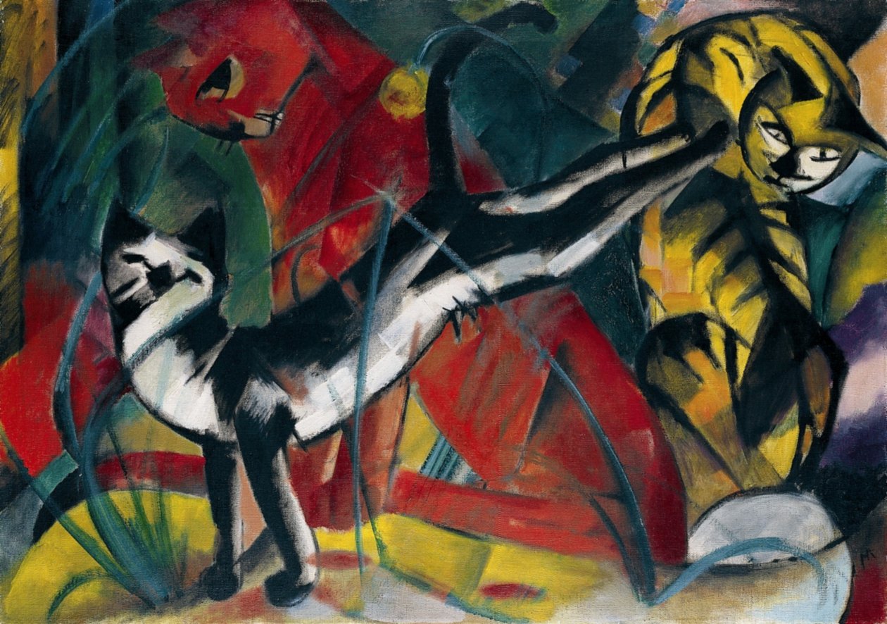 Tre store katte af Franz Marc