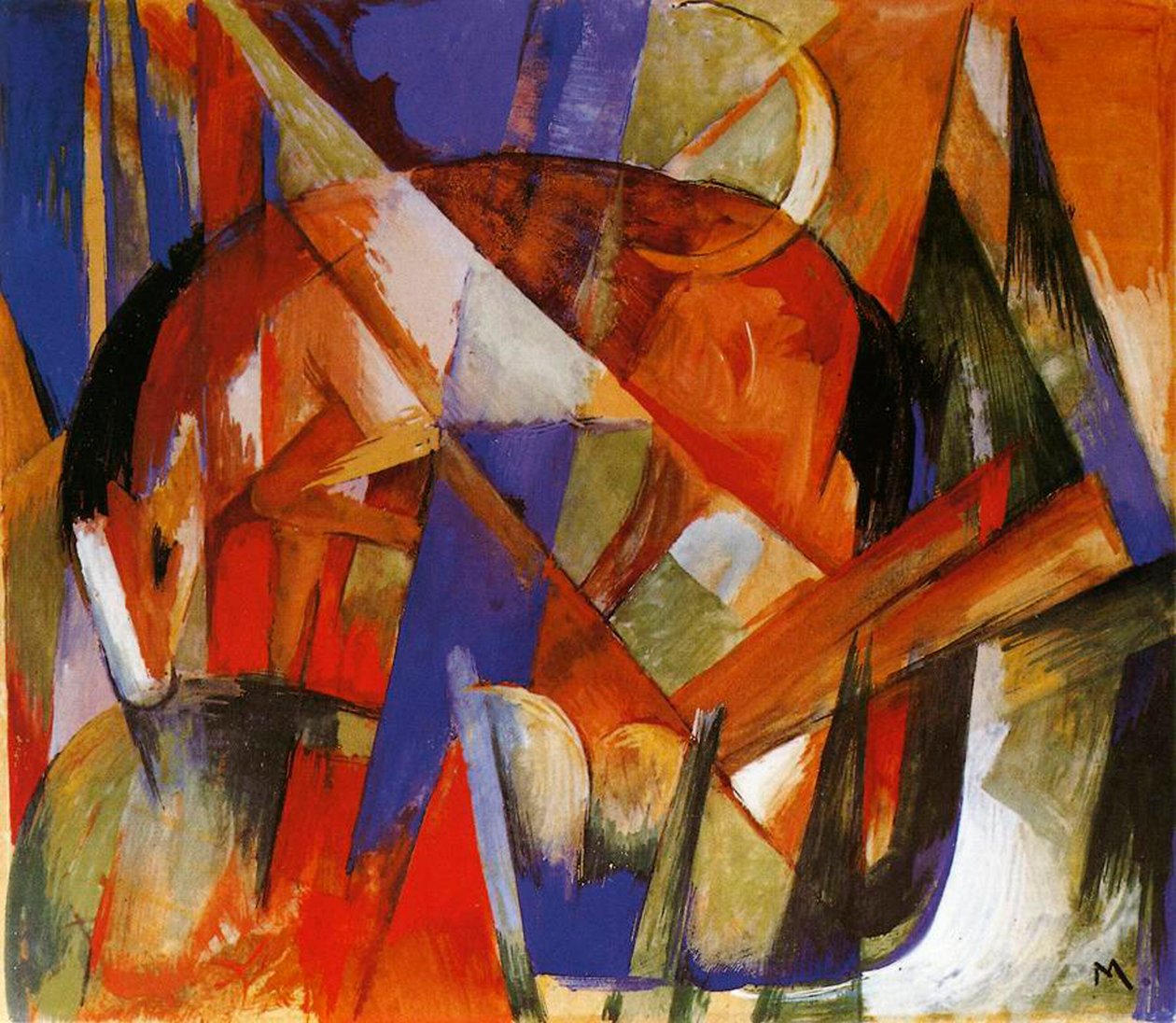 Fabulous Beast II, 1913 (tempera på tavle) af Franz Marc
