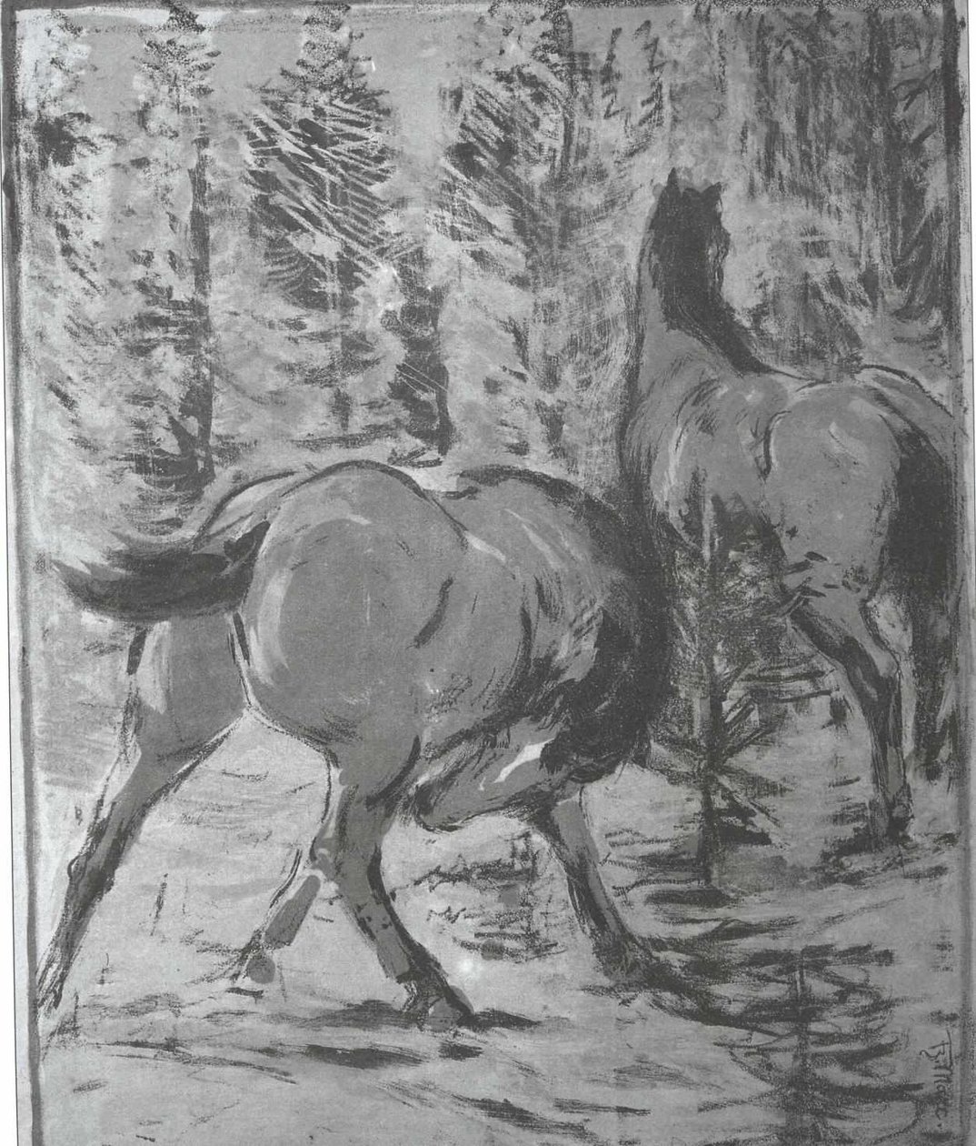 Heste i overskuddet af Franz Marc