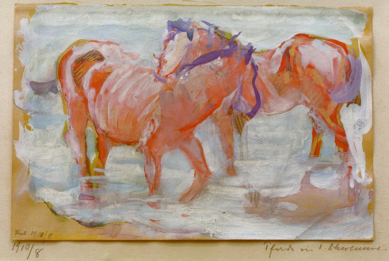 Heste i vandet af Franz Marc