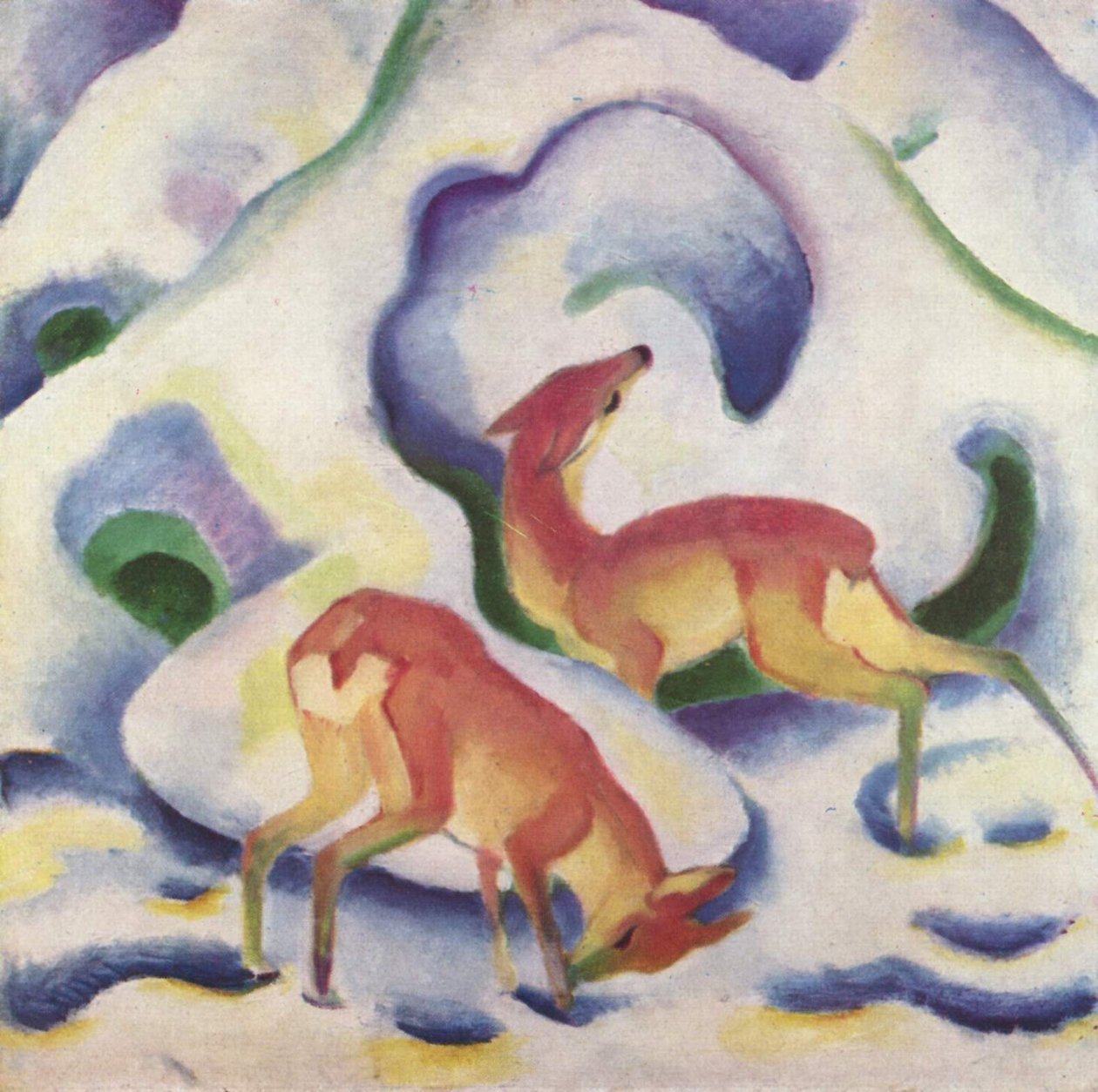 Rådyr i sneen af Franz Marc