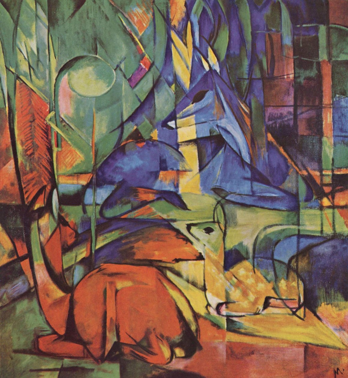 Rådyr i skoven af Franz Marc