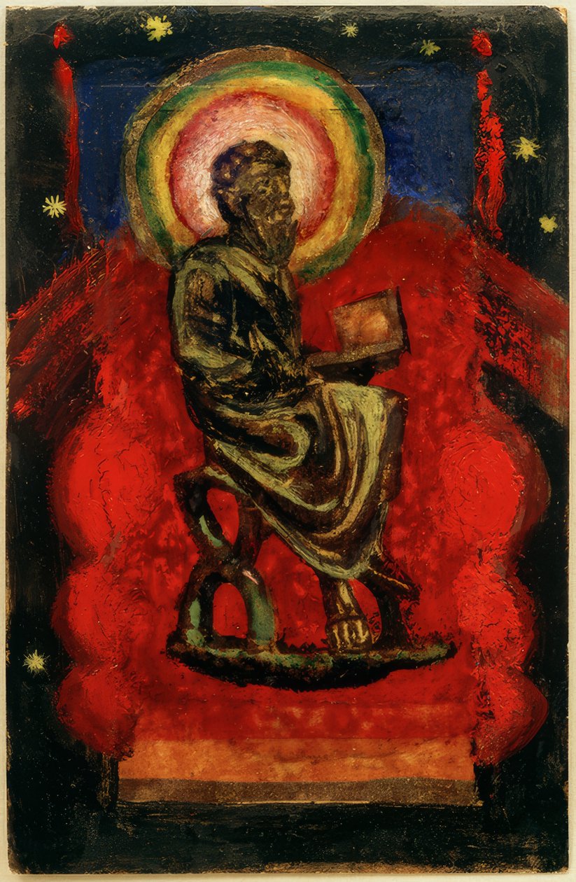 Siddende helgen, byzantinsk helgen af Franz Marc