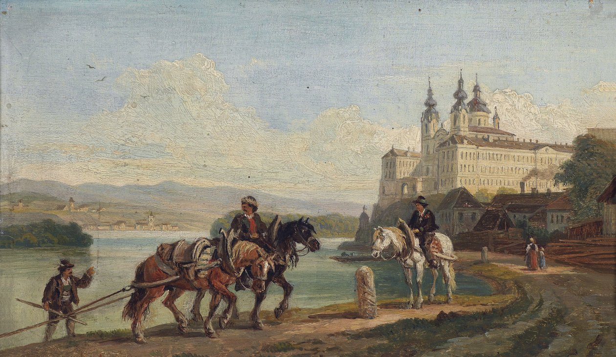 Udsigt over Melk / Donau af Franz Reinhold