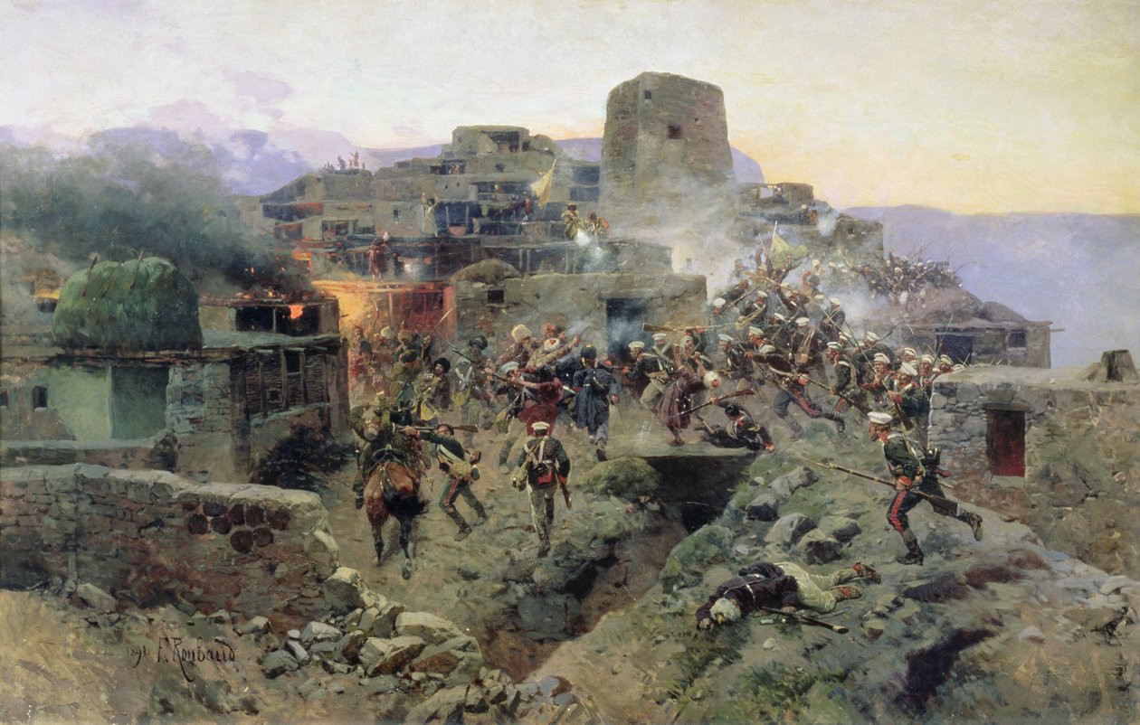 Capture of Aul Gimry, 17. oktober 1832, 1891 af Franz Roubaud