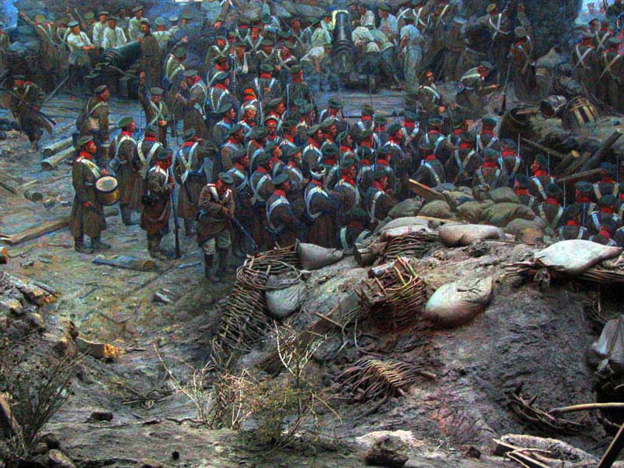 Belejringen af Sevastopol Panorama (blandet medier) af Franz Roubaud