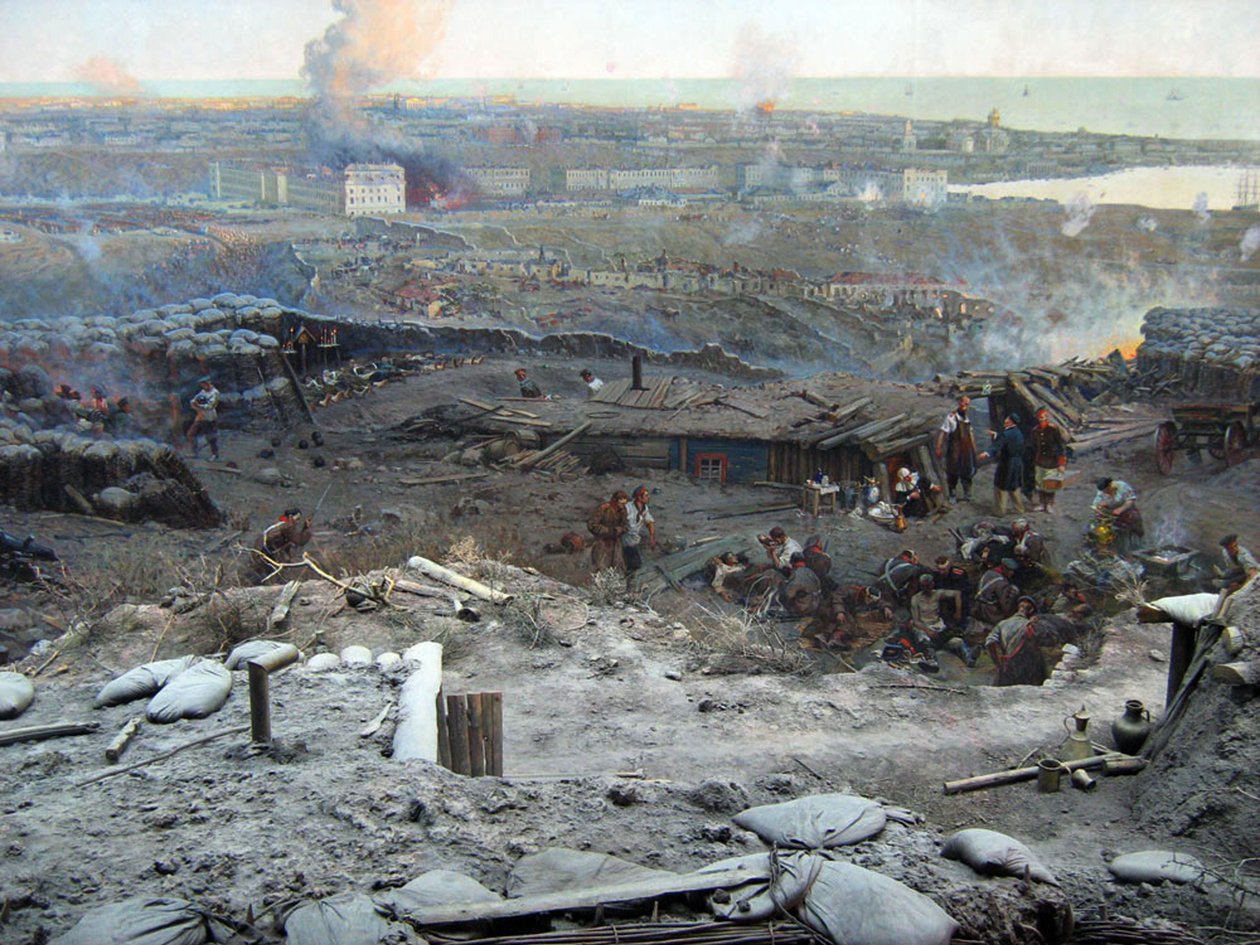 Belejringen af Sevastopol Panorama (blandet medier) af Franz Roubaud