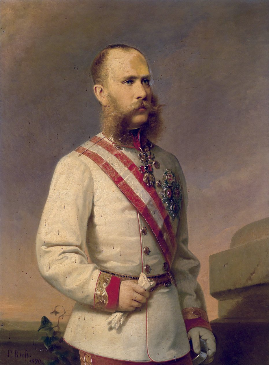Kejser Franz Joseph I af Østrig i uniform med medaljer af Franz Russ the Younger