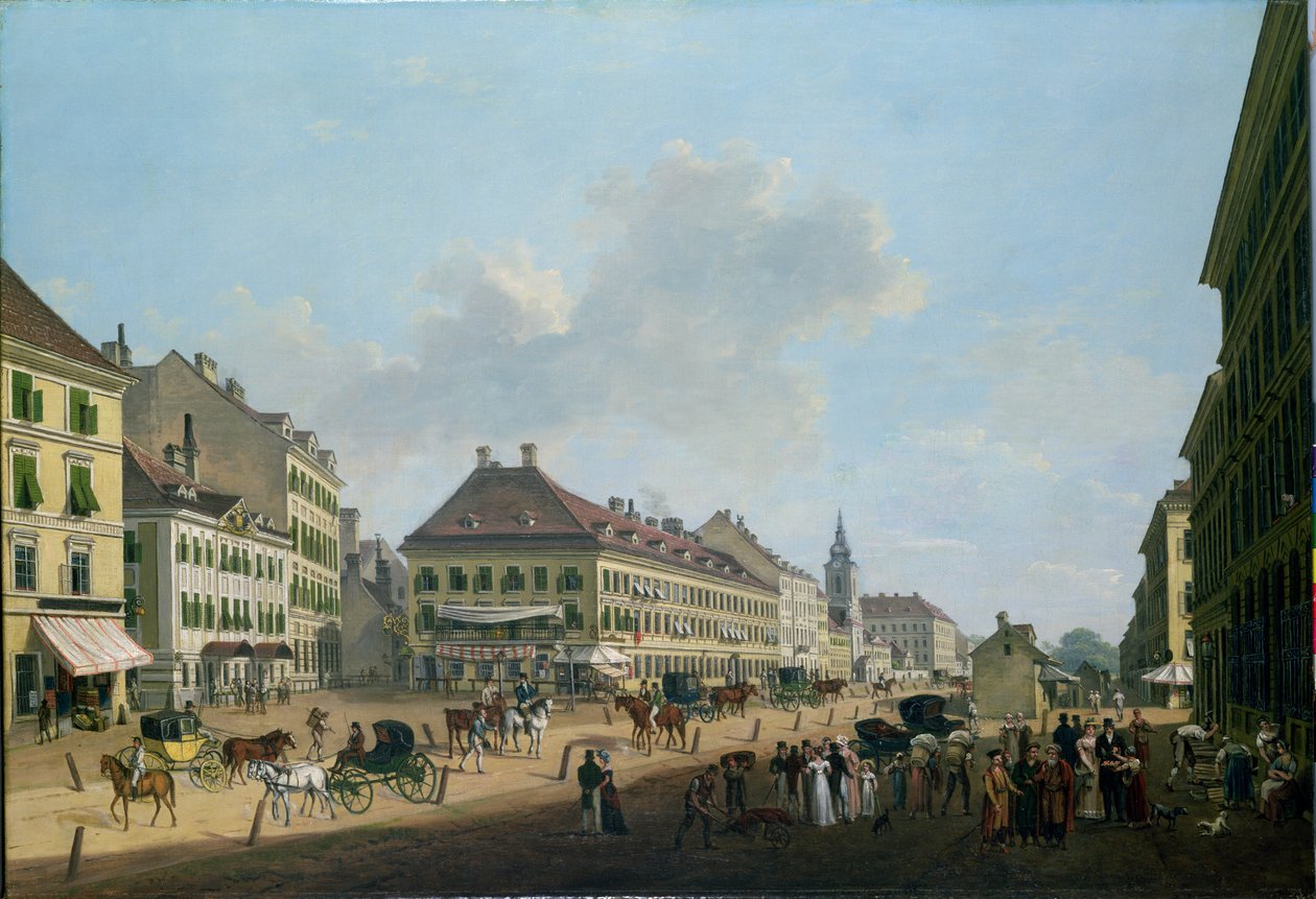 Wien, promenaden, 1824 af Franz Scheyerer