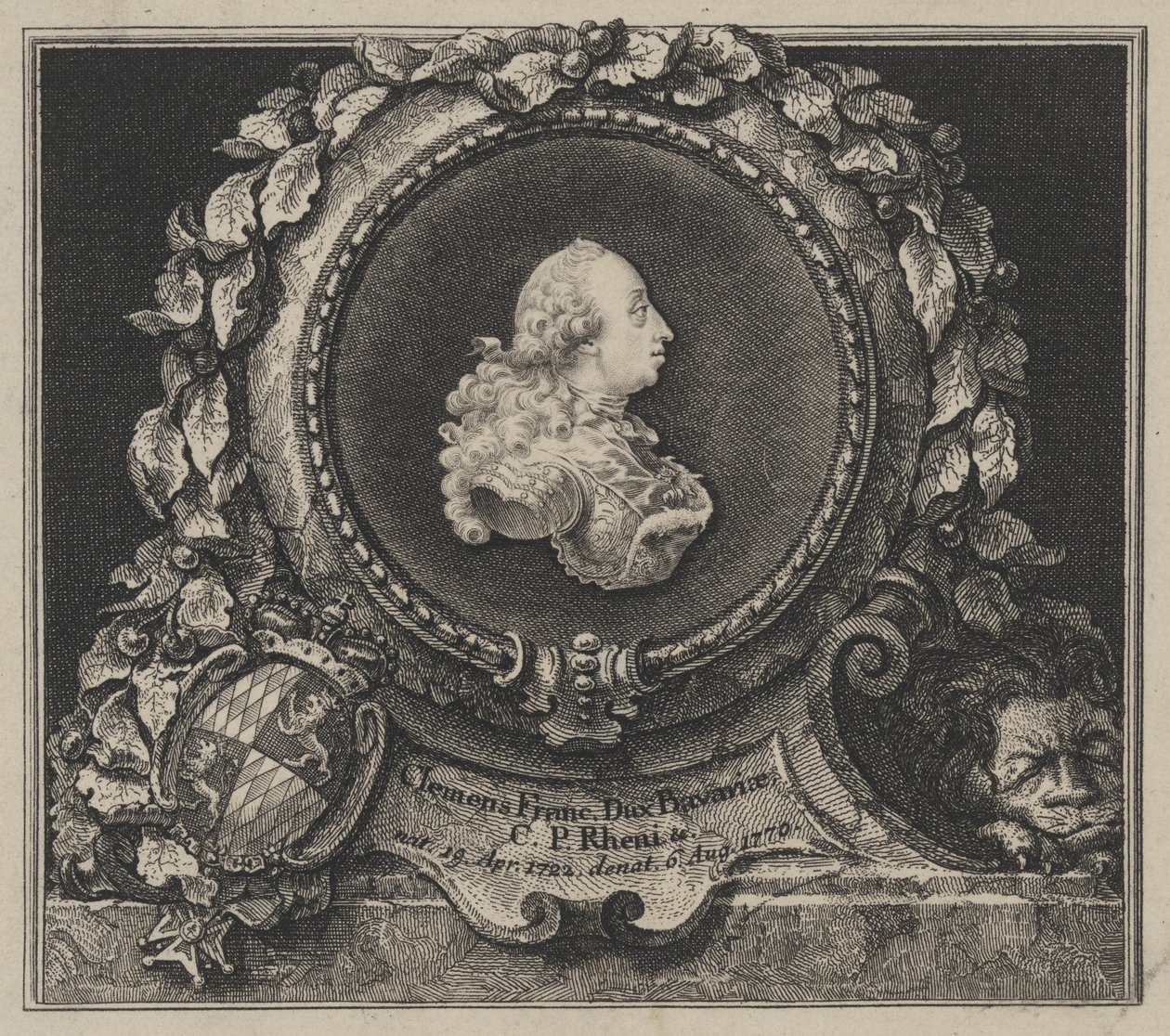 Portræt af hertugen Clement Frans af Bayern (1722-1770) af Franz Xaver Andreas Jungwierth