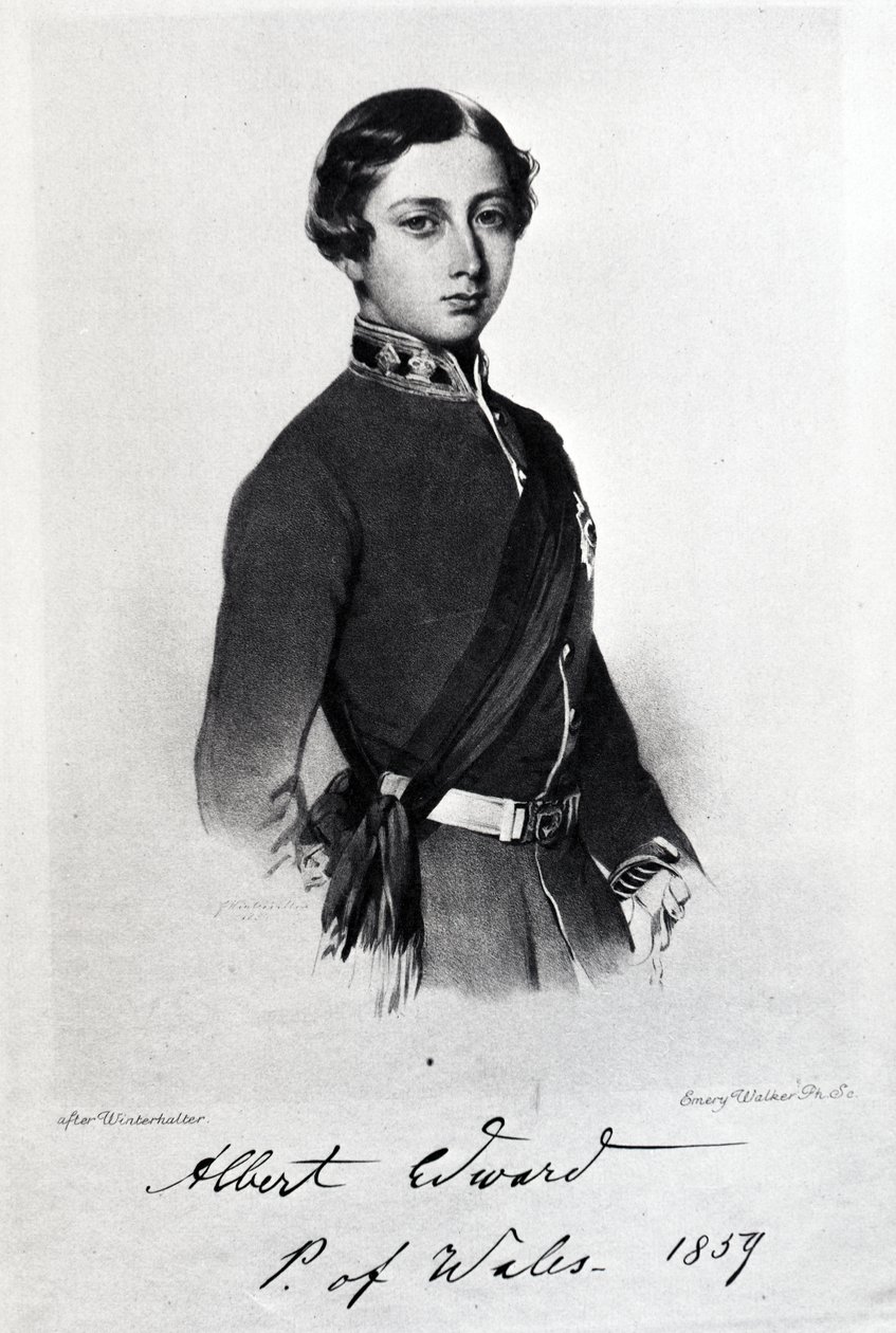 Edward, Prince of Wales, graveret af Emery Walker af Franz Xaver Winterhalter