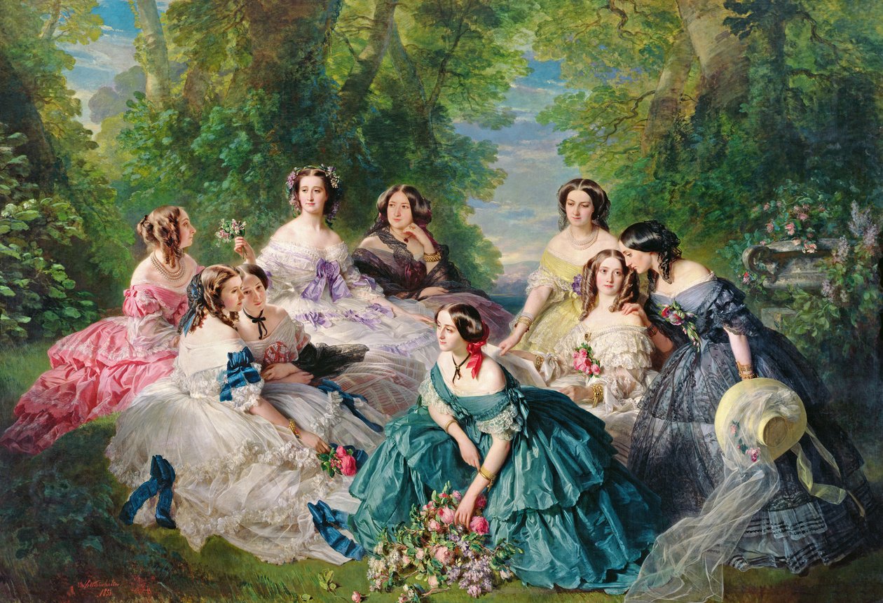 Kejserinde Eugenie (1826-1920) omgivet af sine hofdamer, 1855 af Franz Xaver Winterhalter