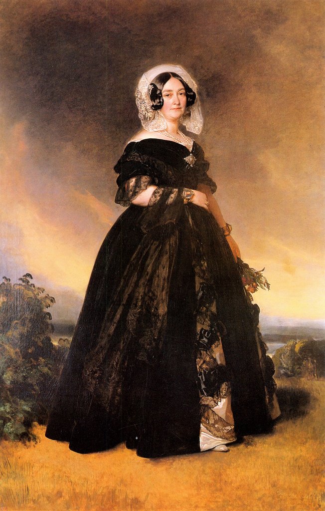 Portræt af Victoire of Saxe-Coburg-Saalfeld af Franz Xaver Winterhalter