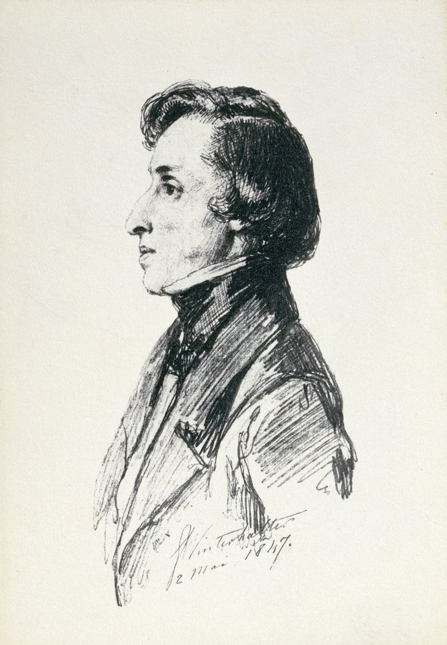 Portræt af Frederic Chopin (1810-49) 1847 af Franz Xaver Winterhalter