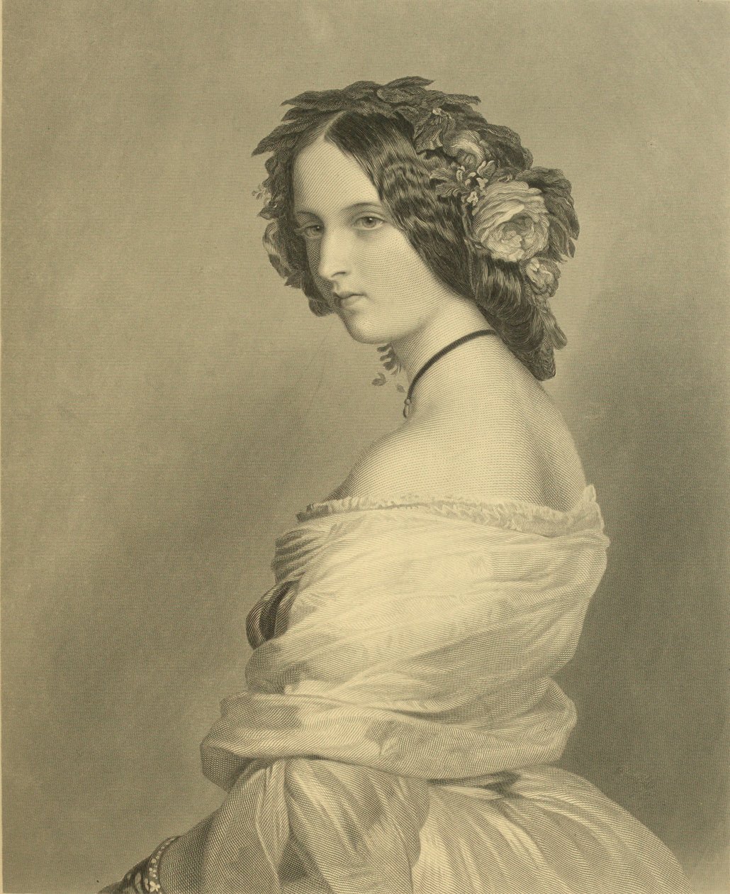 Portræt af Lady Constance Leveson-Gower af Franz Xaver Winterhalter