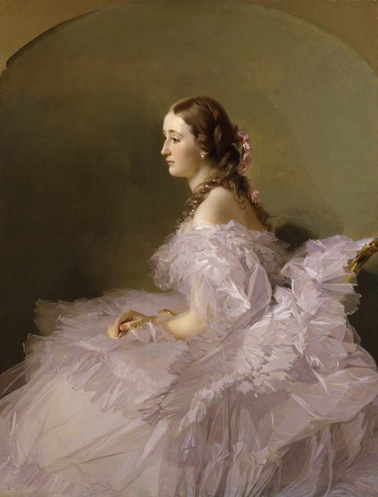 Portræt af Lydia Schbelsky baronesse Staël von Holstein af Franz Xaver Winterhalter