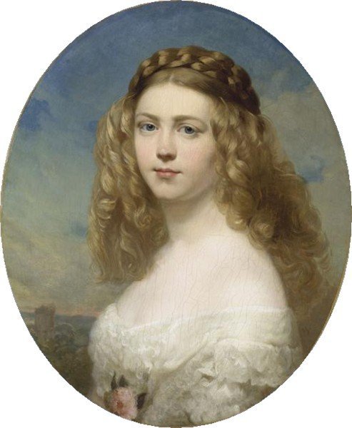 Portræt af prinsesse Amelia af Bayern af Franz Xaver Winterhalter