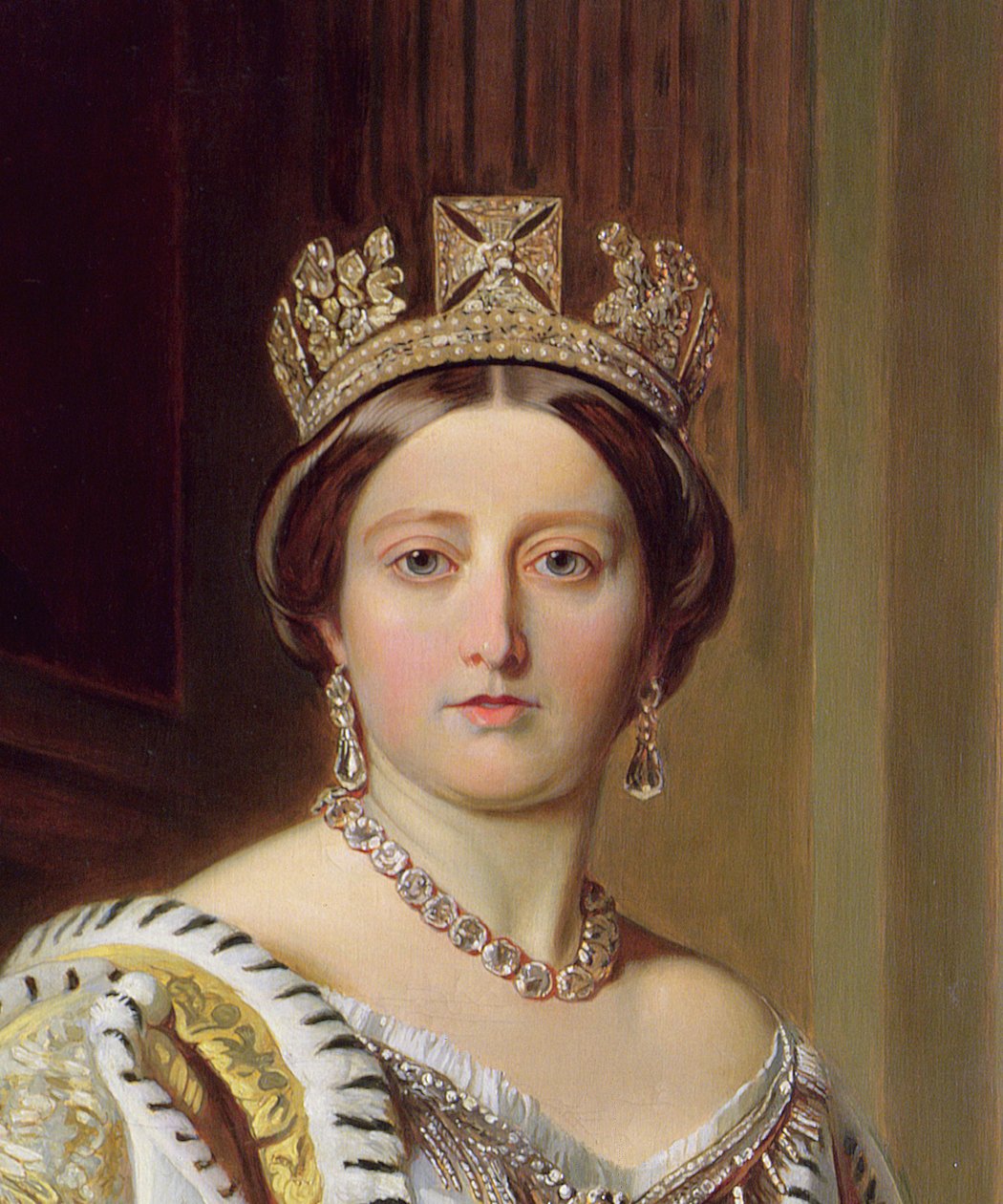Portræt af dronning Victoria, 1859 olie på lærred detalje fra 192754 af Franz Xaver Winterhalter