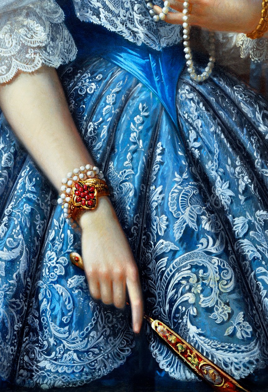Portræt af en kvinde (detalje) (se 164366, 164367, 164368) af Franz Xaver Winterhalter
