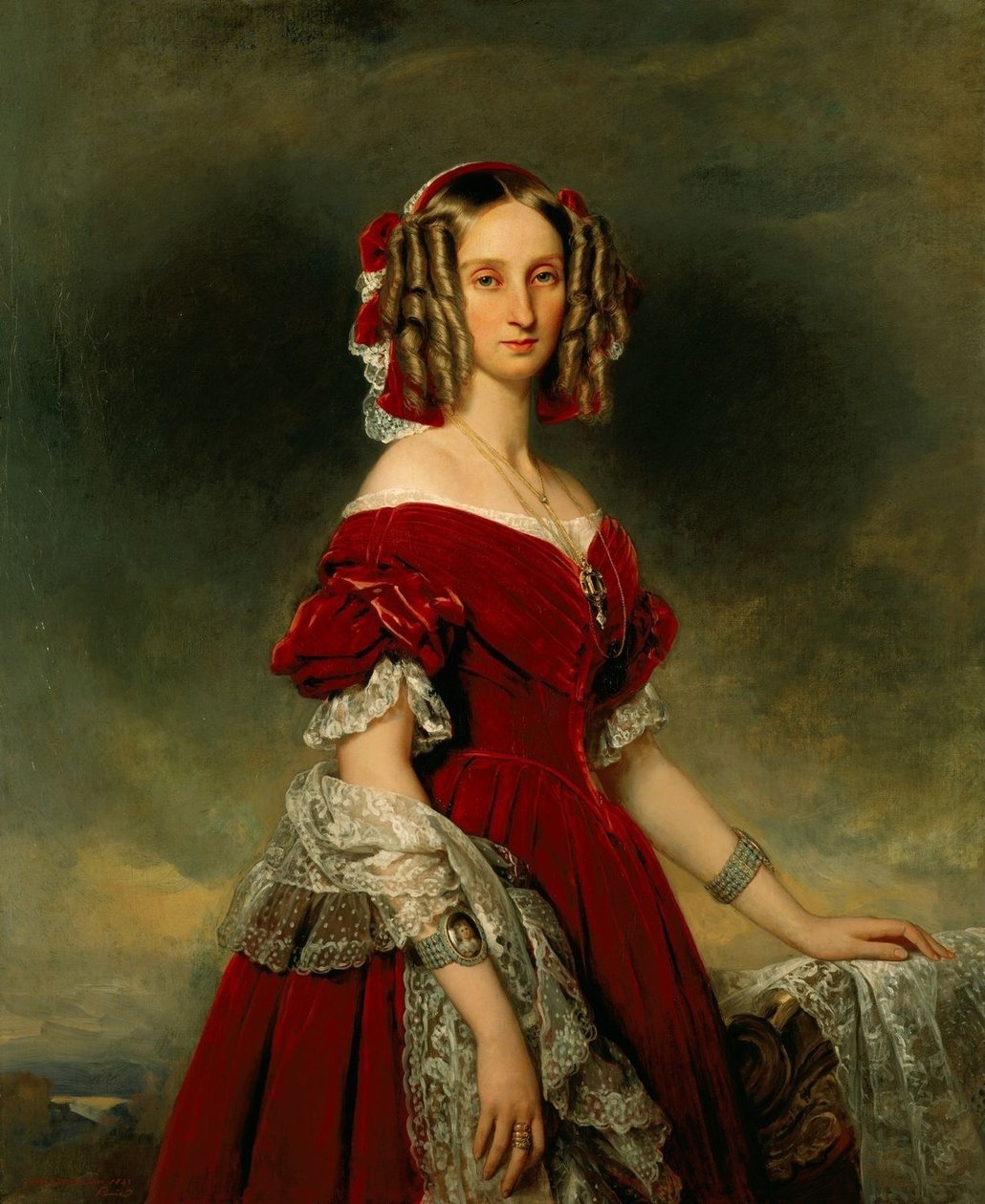 Portræt af Louise af Orléans, dronningen af ​​belgierne af Franz Xaver Winterhalter