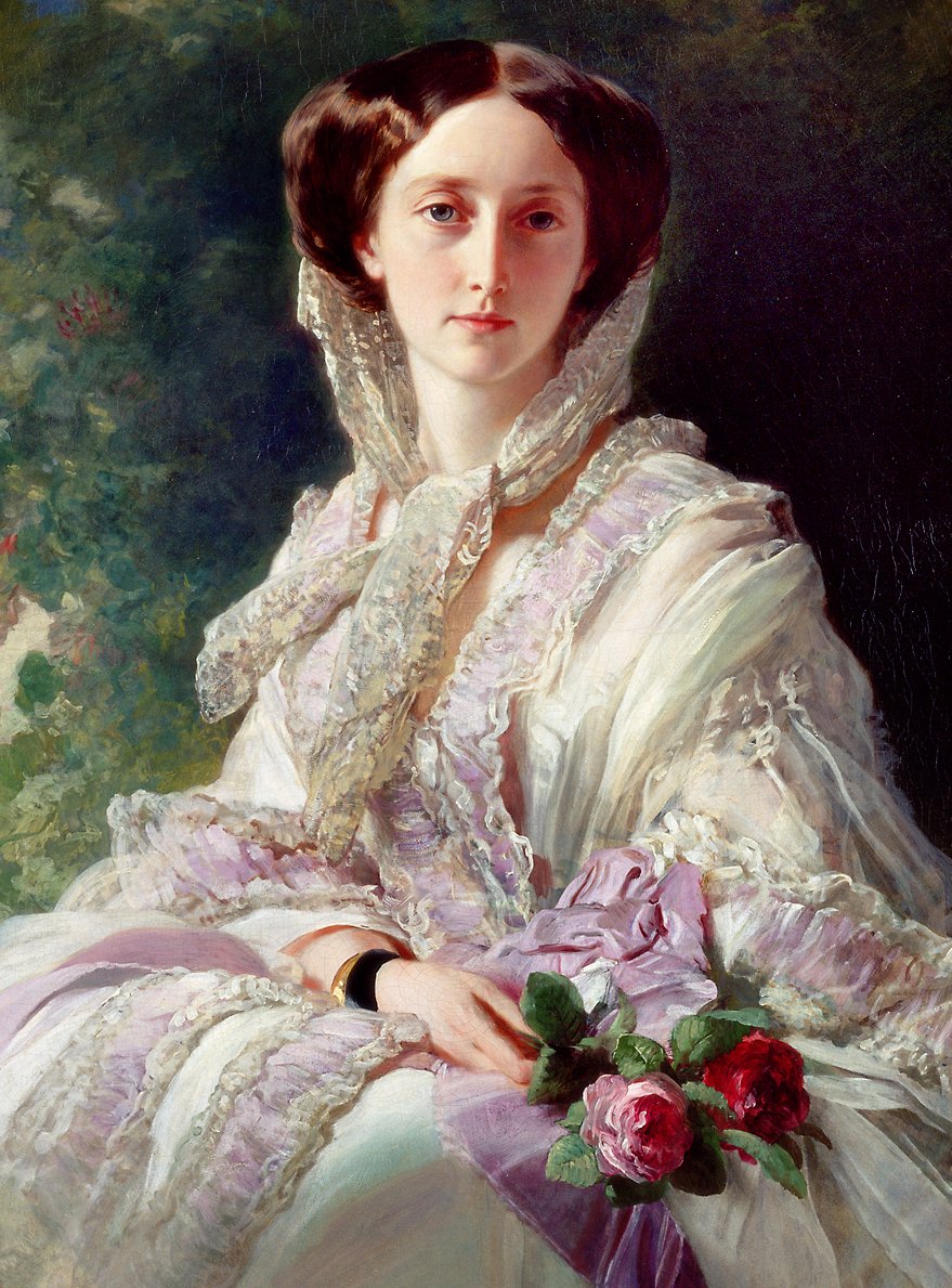 Portræt af kronprinsessen Olga af Württemberg af Franz Xaver Winterhalter